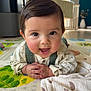 Telio participe au concours pour gagner de l'argent avec cette photo : baby, child, infant, smiling, happy, face, hands, hair, eyes, clothing, blanket, play_mat, indoor, nursery, furniture, soft_lighting, cute, person, portrait, home