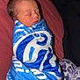 Giovanni joined the competition — help win amazing prizes! newborn, baby, sleeping, blanket, blue, white, swaddled, infant, cozy, soft, hair, face, peaceful, resting, patterned_pants, purple, leopard_print, fabric, indoors, child