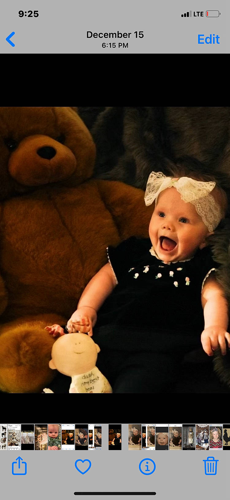 Ellie is registered to the contest to win money with this photo: art, baby, baby_toddler_clothing, blurred, cheek, child, flash_photography, fun, gesture, happy, headwear, joy, lighting, mammal, person, plush, sitting, skin, sleeve, smile