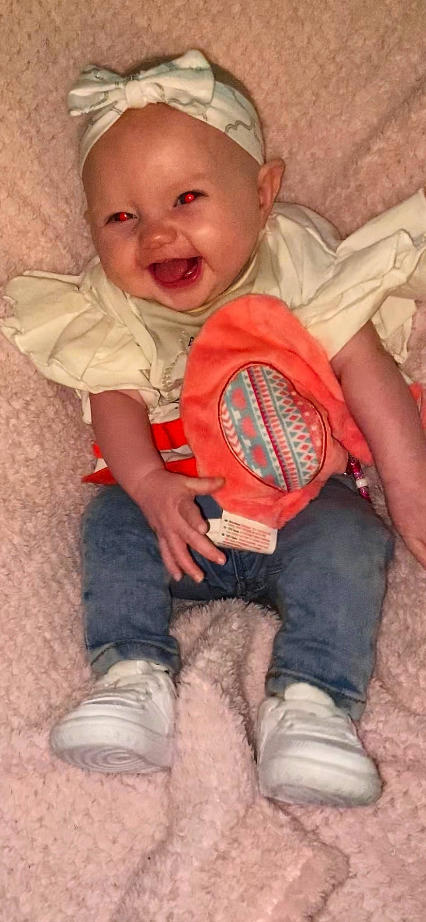 Ella-mae is registered to the contest to win money with this photo: baby, child, person, sitting, toddler