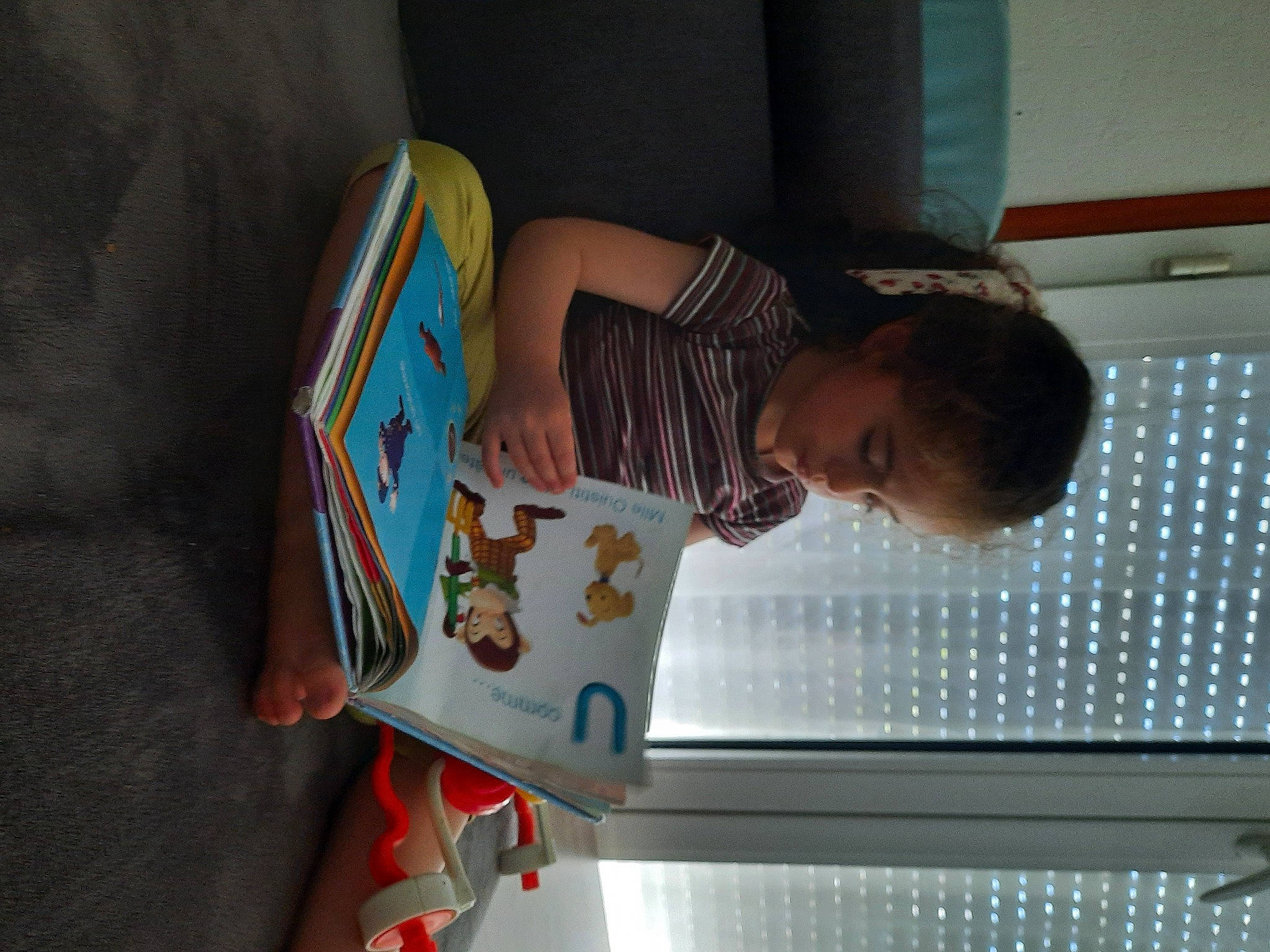 Liza a rejoint le concours — aidez-le/la à gagner de superbes lots ! book, child, comfort, fun, person, publication, reading, room, sitting, t_shirt, visual_arts