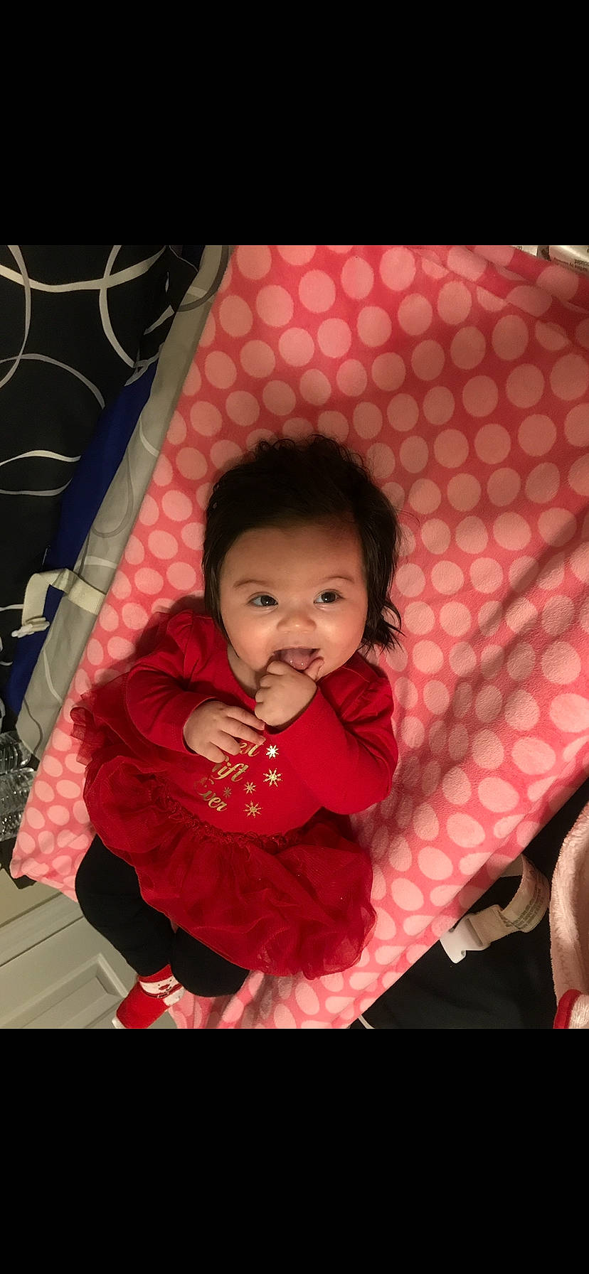 Briana joined the competition — help win amazing prizes! baby, baby_toddler_clothing, cheek, child, lip, pattern, person, pink, polka_dot, portrait_photography, sweetness, toddler, tongue