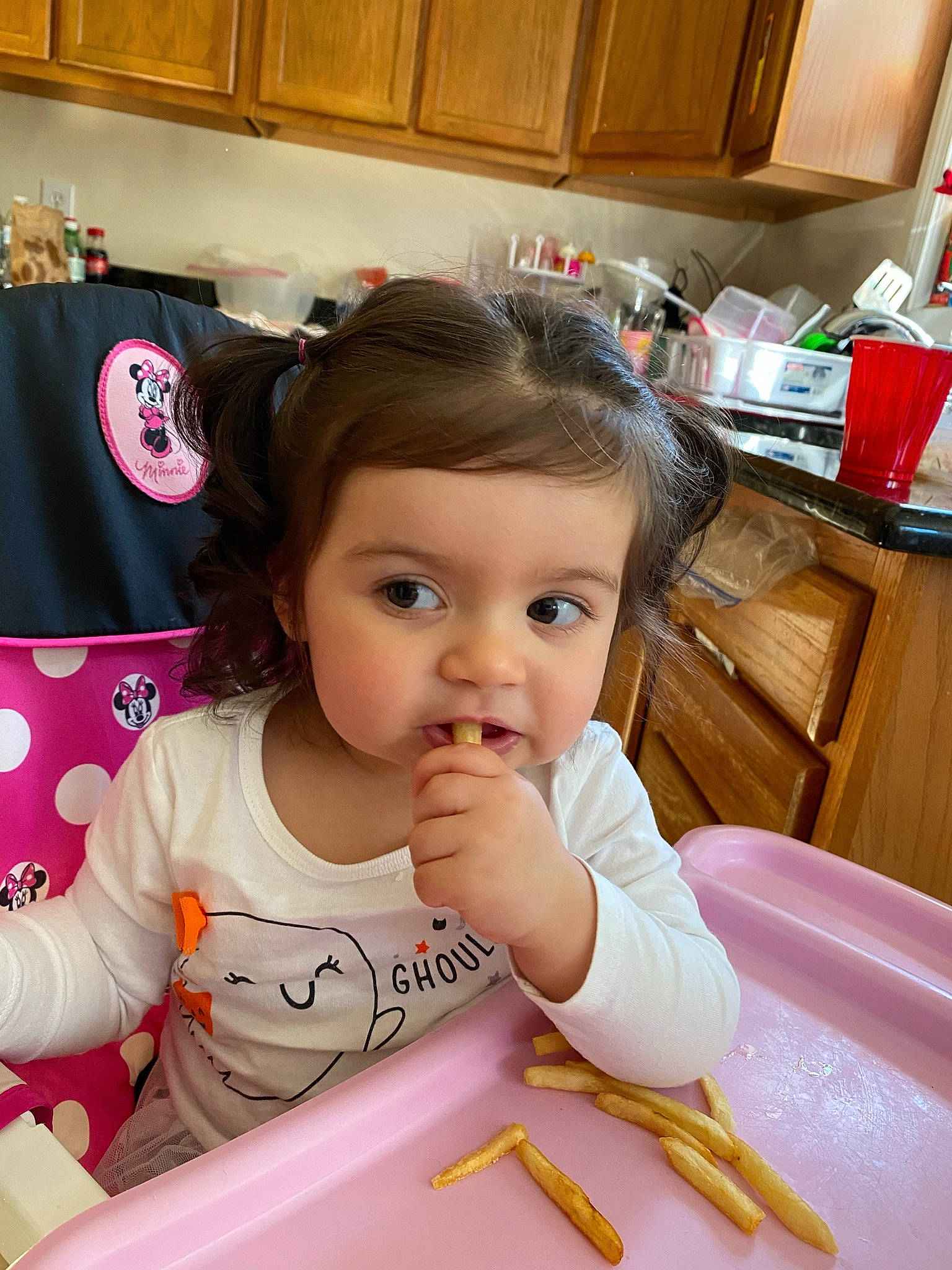 Briana joined the competition — help win amazing prizes! baby, baby_toddler_clothing, cabinetry, child, countertop, cupboard, eye, home_appliance, kitchen, kitchen_appliance, kitchen_appliance_accessory, kitchen_utensil, major_appliance, mouth, person, refrigerator, small_appliance, toddler