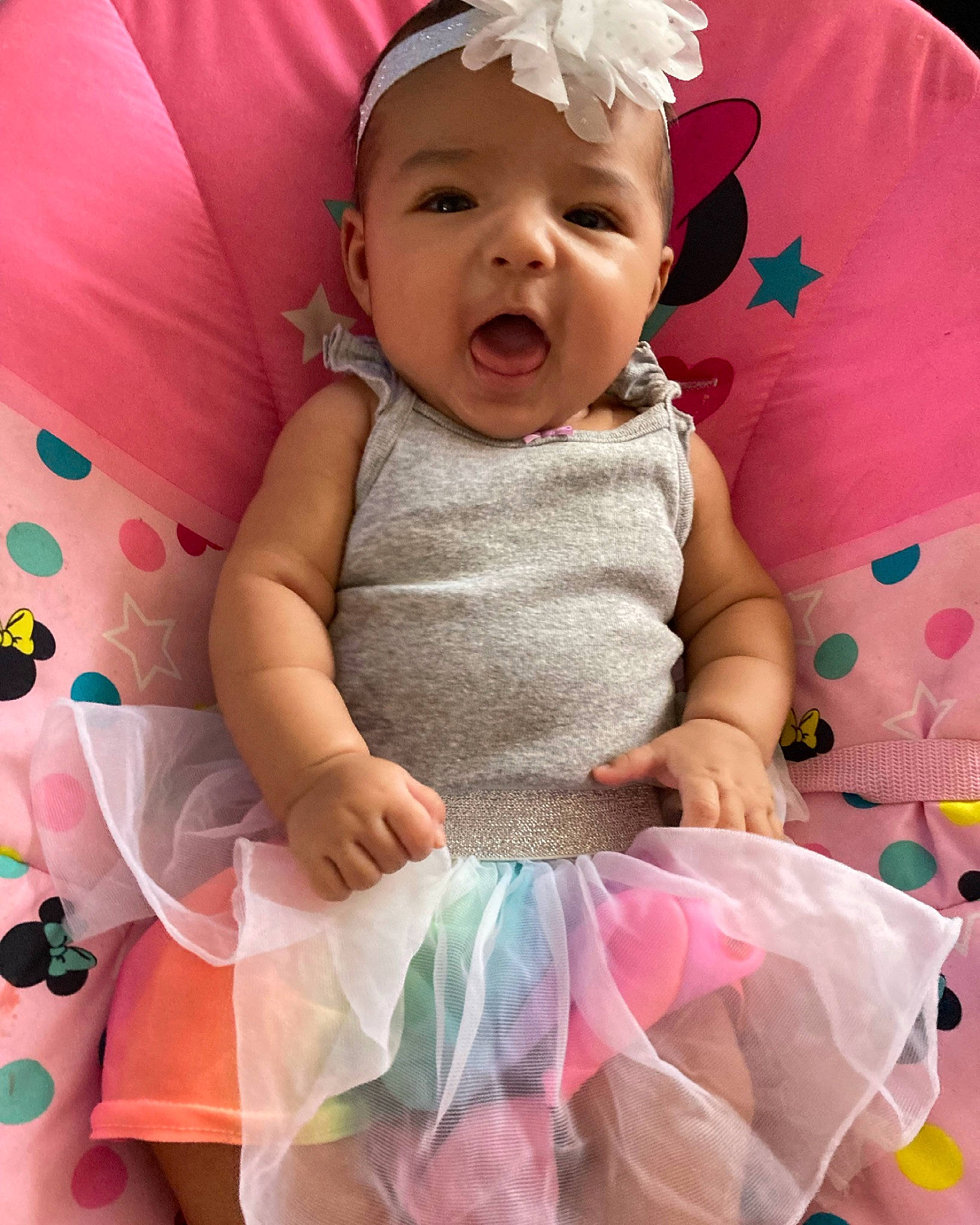 Evelena joined the competition — help win amazing prizes! baby, baby_products, baby_toddler_clothing, cheek, child, clothing, comfort, fashion_accessory, finger, happy, headwear, linens, magenta, pattern, person, pink, skin, sleeve, smile, textile