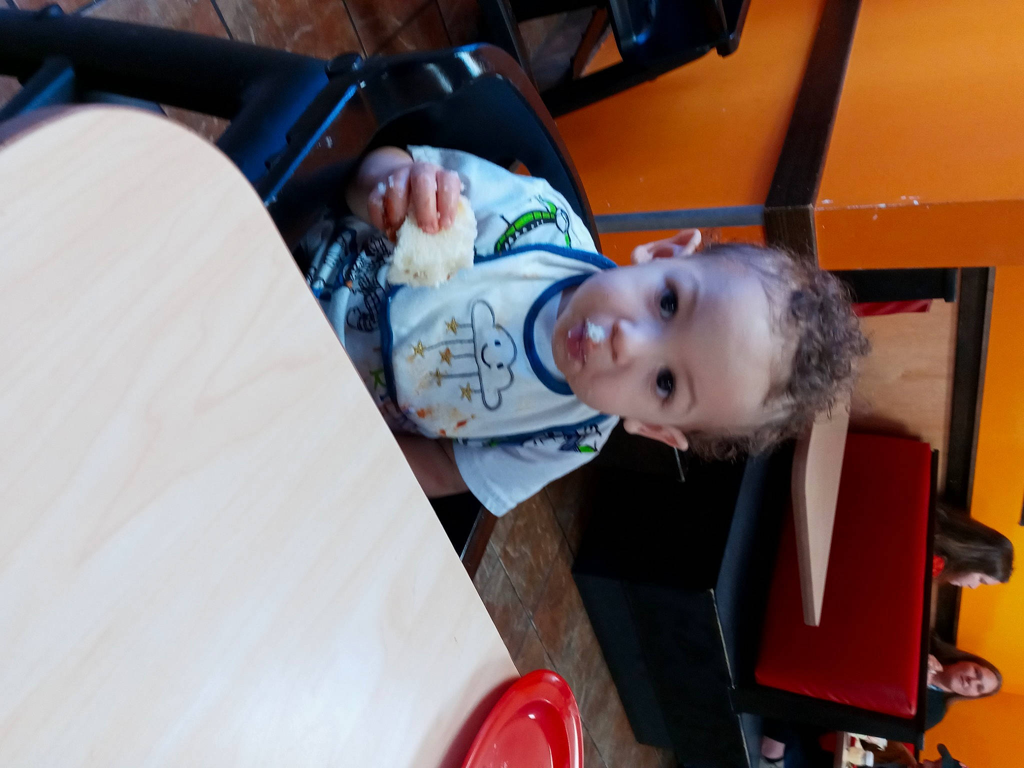 Larry is registered to the contest to win money with this photo: auto_part, automotive_exterior, baby, baby_products, child, fun, hat, leisure, person, recreation, sitting, smile, toddler, vehicle_door