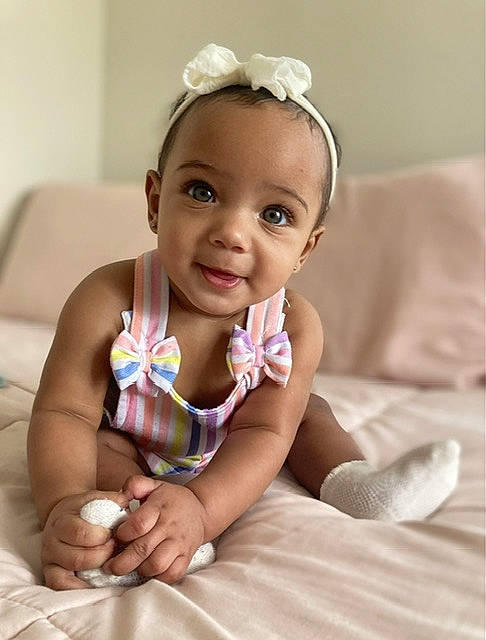 Azsyra is registered to the contest to win money with this photo: baby, baby_toddler_clothing, cheek, child, chin, comfort, eye, face, flash_photography, fun, hand, happy, head, headpiece, human_leg, jewellery, neck, person, skin, smile