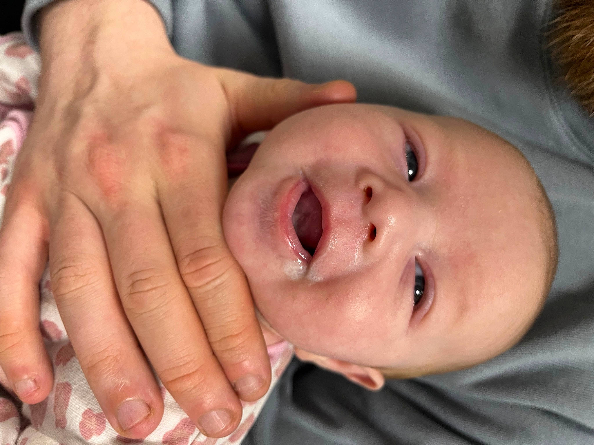 Ivy is registered to the contest to win money with this photo: baby, cheek, chin, ear, eyebrow, eyelash, facial_expression, finger, gesture, happy, iris, lip, mouth, nail, neck, nose, person, skin, smile, thumb