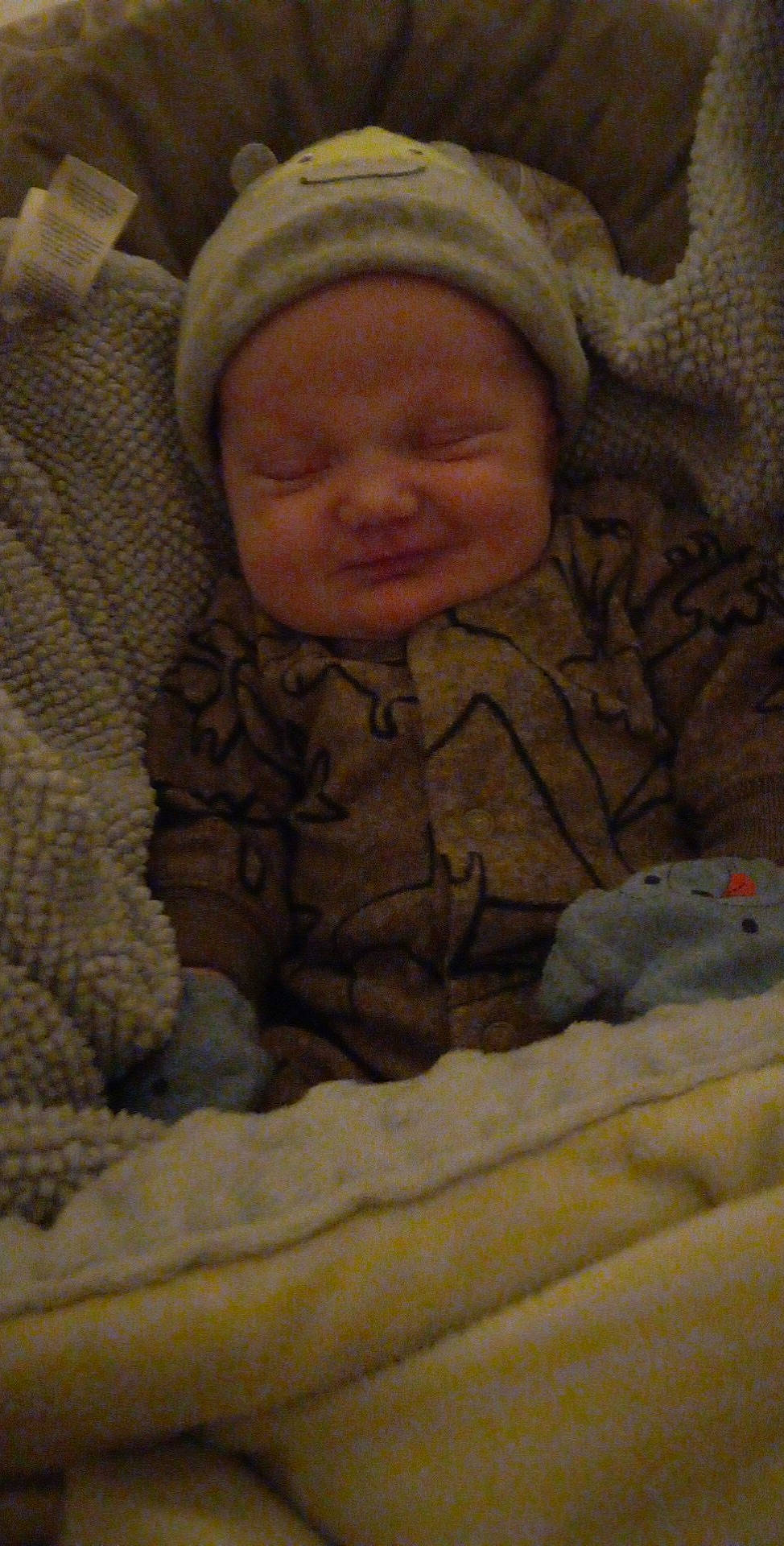 Daxton joined the competition — help win amazing prizes! baby, baby_sleeping, beanie, bedtime, blanket, cheek, child, chin, comfort, face, headwear, knit_cap, linens, nap, nose, person, room, skin, sleep, smile