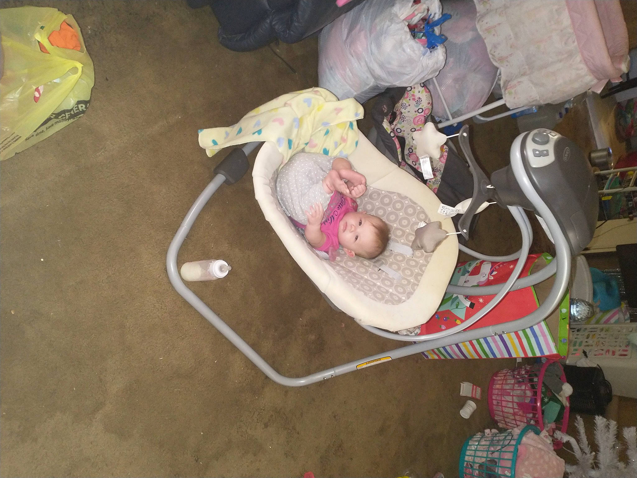 Scarlett joined the competition — help win amazing prizes! baby, baby_products, baby_toys, child, comfort, flooring, linens, person, plastic, room, sandal, sitting, stuffed_toy, thread, toddler, toy