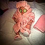 Mila is registered to the contest to win money with this photo: baby, pink_robe, cucumber_slices, slippers, blanket, towel, infant, cozy, spa, relaxation, cute, sleeping, soft_texture, indoor, child, wrapped, resting, skin_care, headwrap, comfort