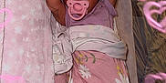 Ellie is registered to the contest to win money with this photo: baby, sleeping, pacifier, blanket, pink, floral, arms_up, cozy, bed, cute, infant, wrapped, soft, heart_overlay, peaceful, newborn, toddler, indoors, resting, child