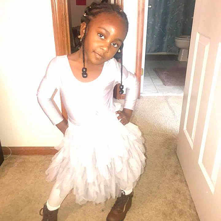 Starr joined the competition — help win amazing prizes! black_hair, child, clothing, costume, dress, footwear, hair, hairstyle, leg, long_hair, person, shoe, shoulder, toddler, white