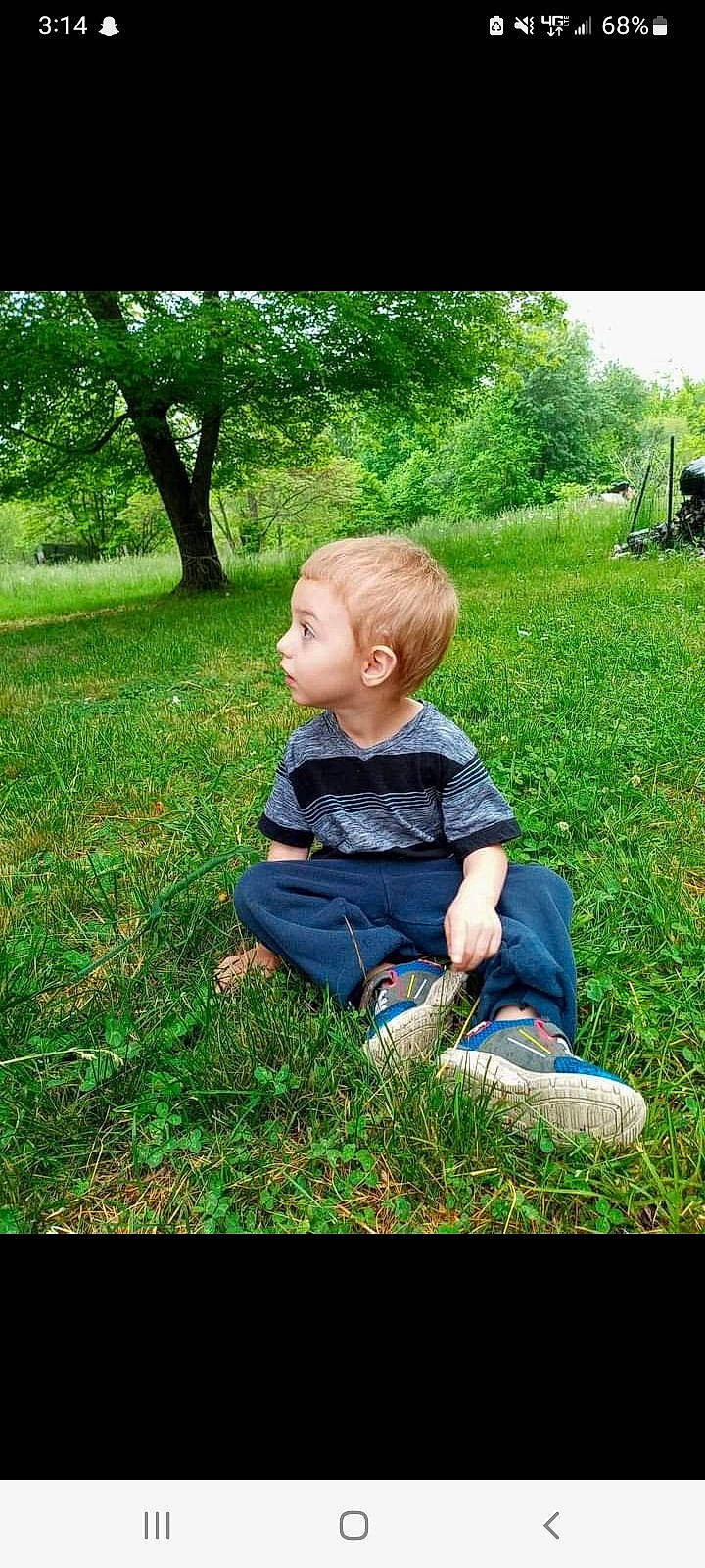 Angel joined the competition — help win amazing prizes! baby, baby_toddler_clothing, child, electric_blue, grass, grass_family, grassland, green, happy, lawn, leaf, leisure, meadow, people_in_nature, person, plant, sneakers, sunlight, tints_and_shades, toddler