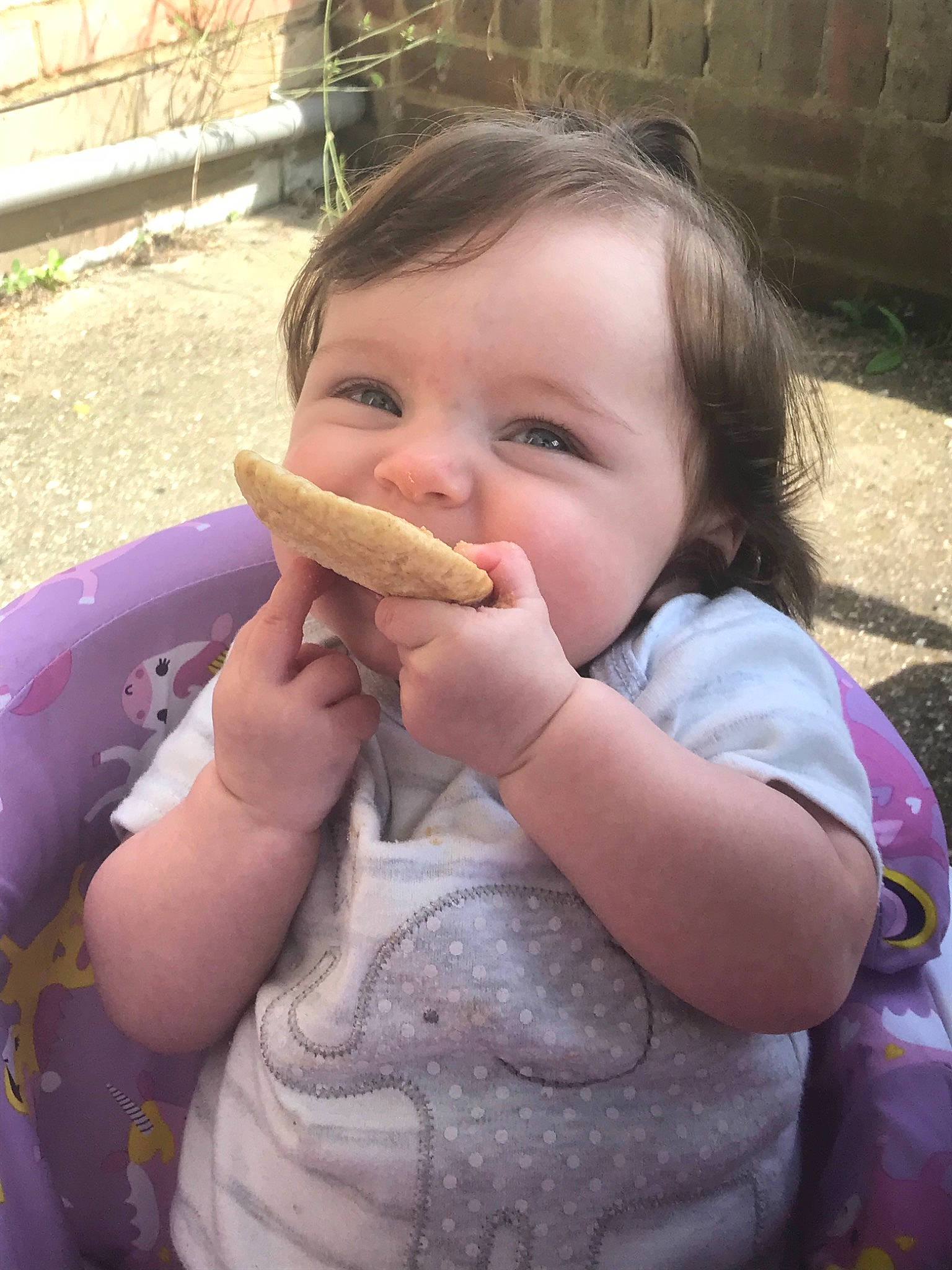 Alyssia is registered to the contest to win money with this photo: child, eating, person, toddler