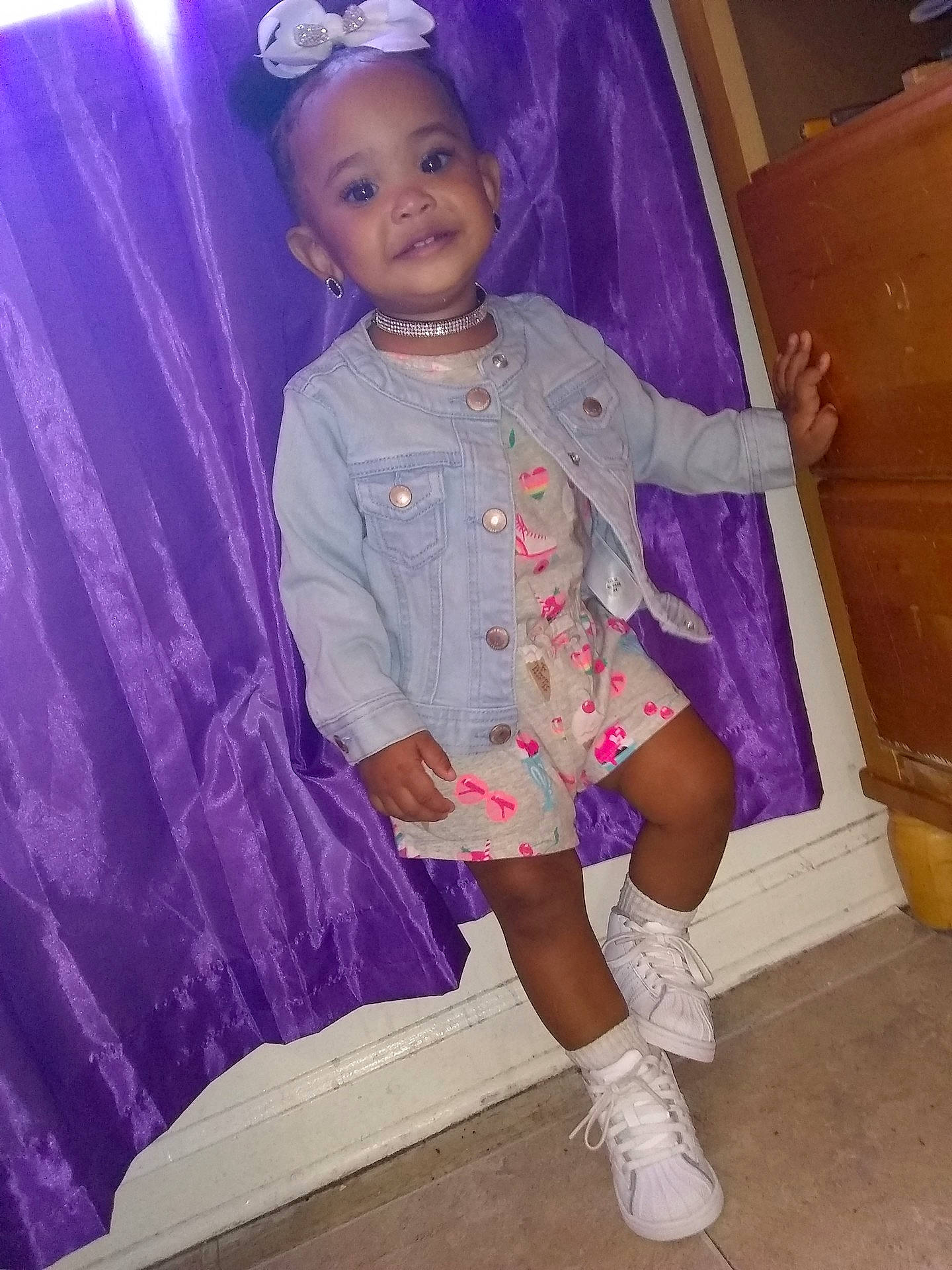 Talia is registered to the contest to win money with this photo: abdomen, child, cool, costume, day, fun, girl, human_hair_color, joint, leg, long_hair, outerwear, person, pink, product, purple, shoulder, skin, textile, toddler