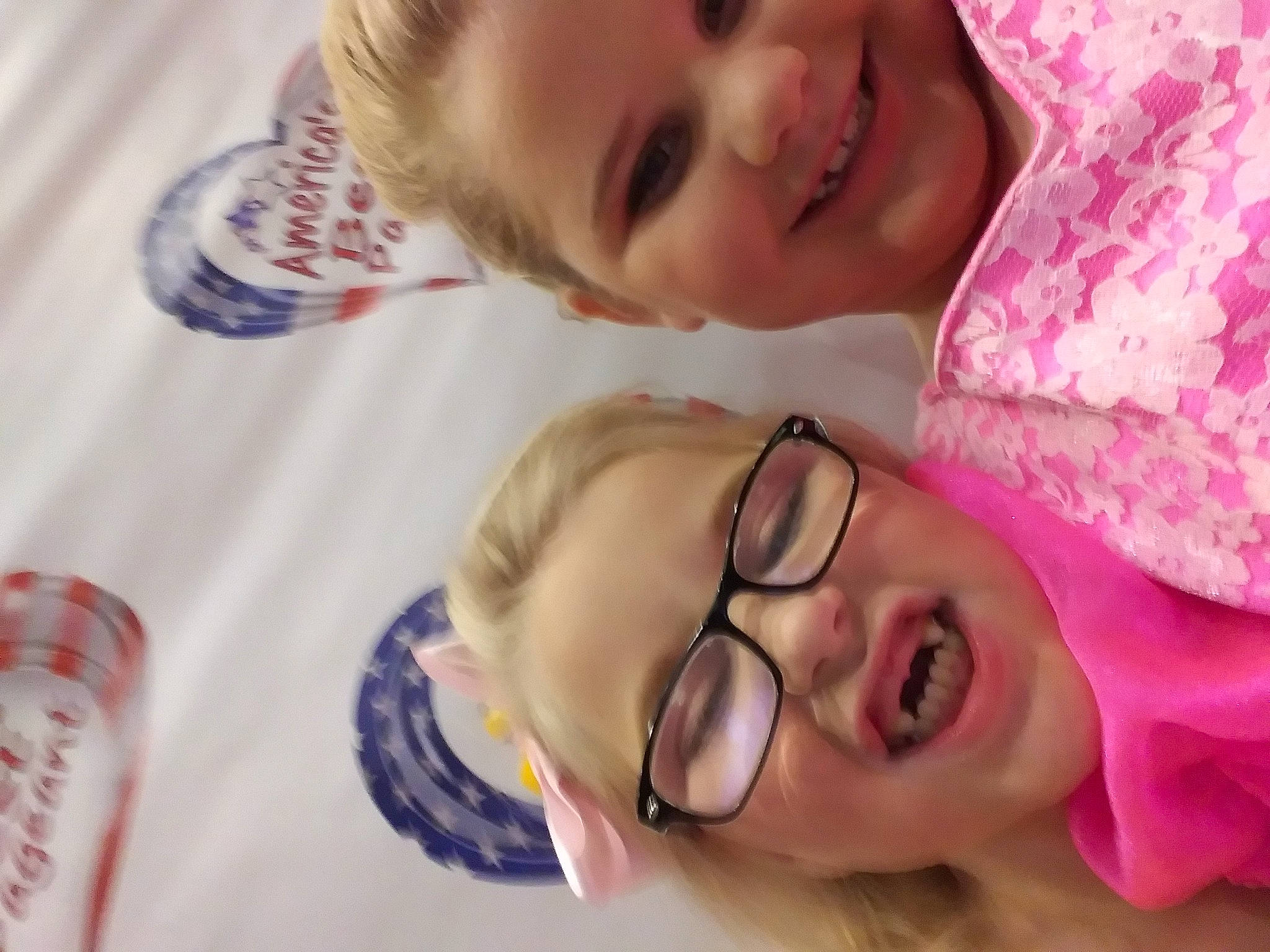 Emmie is registered to the contest to win money with this photo: cheek, child, chin, eye, eyebrow, eyelash, eyewear, facial_expression, forehead, fun, happy, joy, lip, mouth, nose, people, person, pink, skin, smile