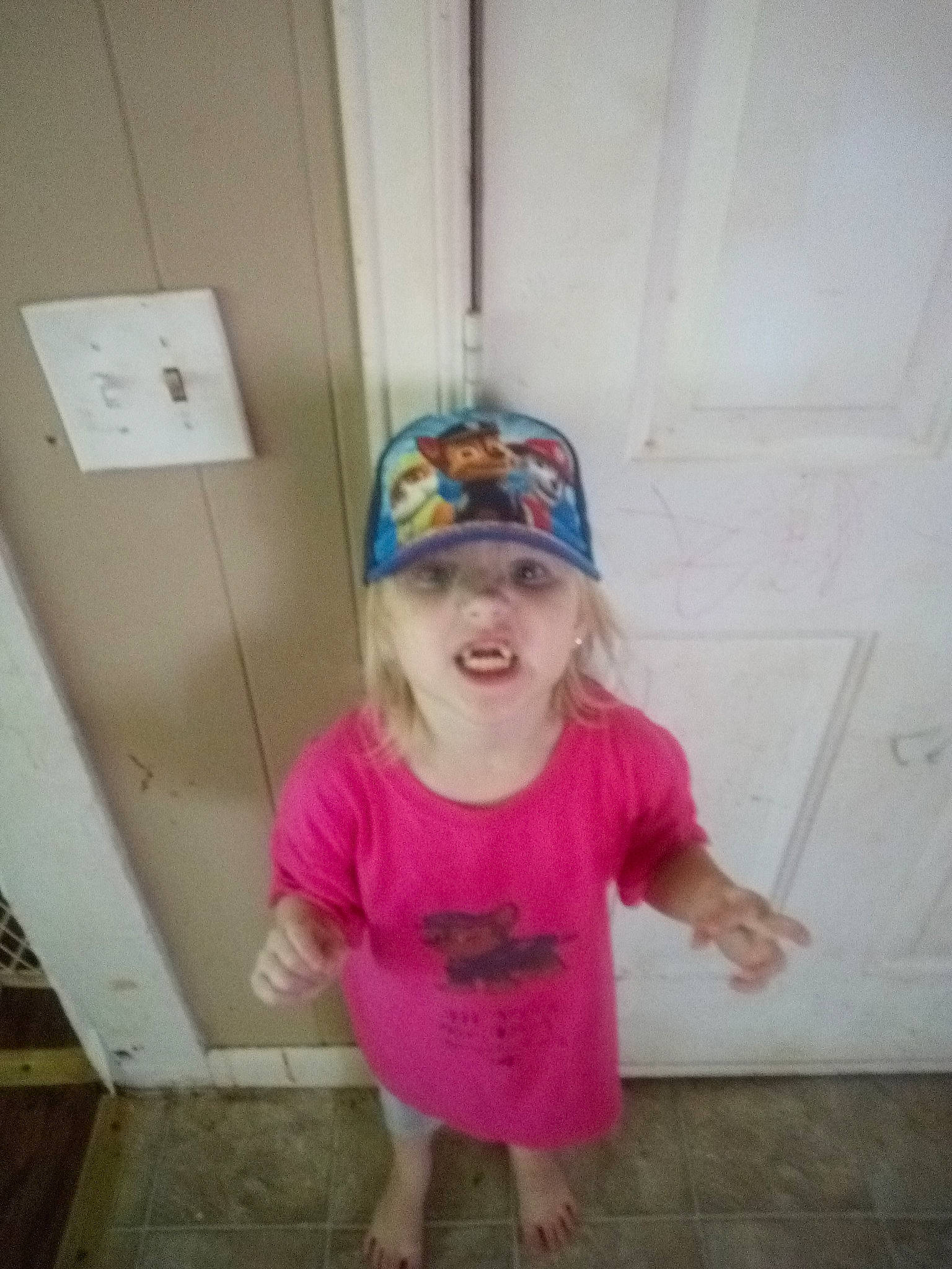 Dannie is registered to the contest to win money with this photo: child, costume, fun, headgear, headwear, person, pink, play, toddler