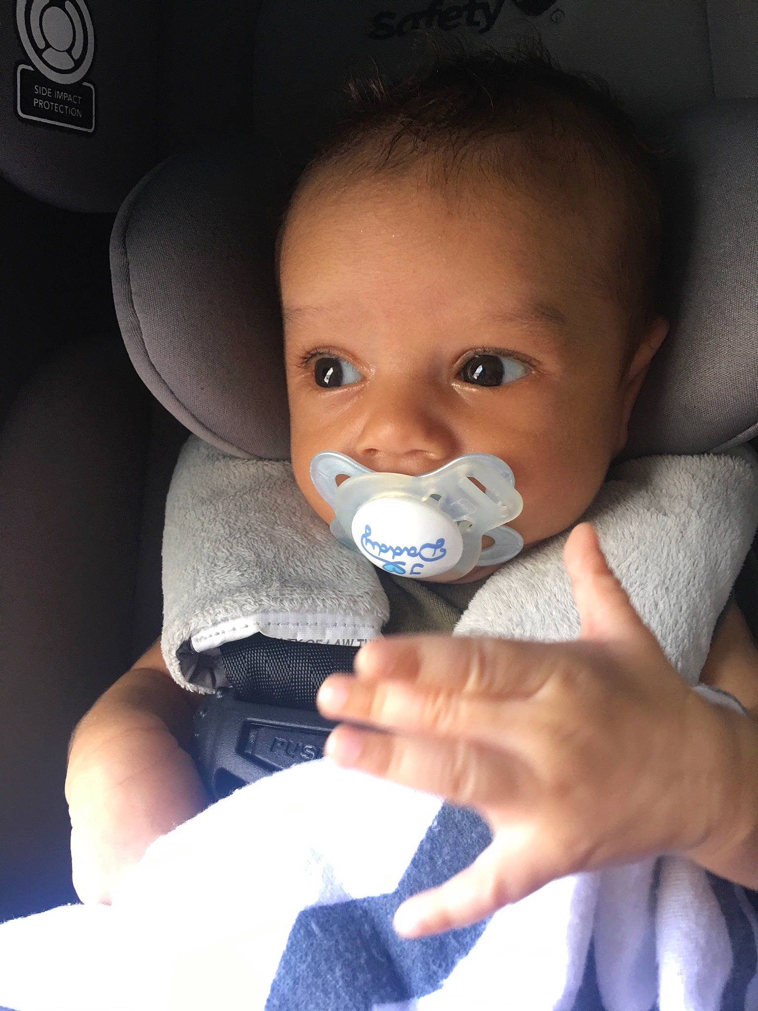 Majestic is registered to the contest to win money with this photo: baby, child, hand, nose, person, product, smile, toddler