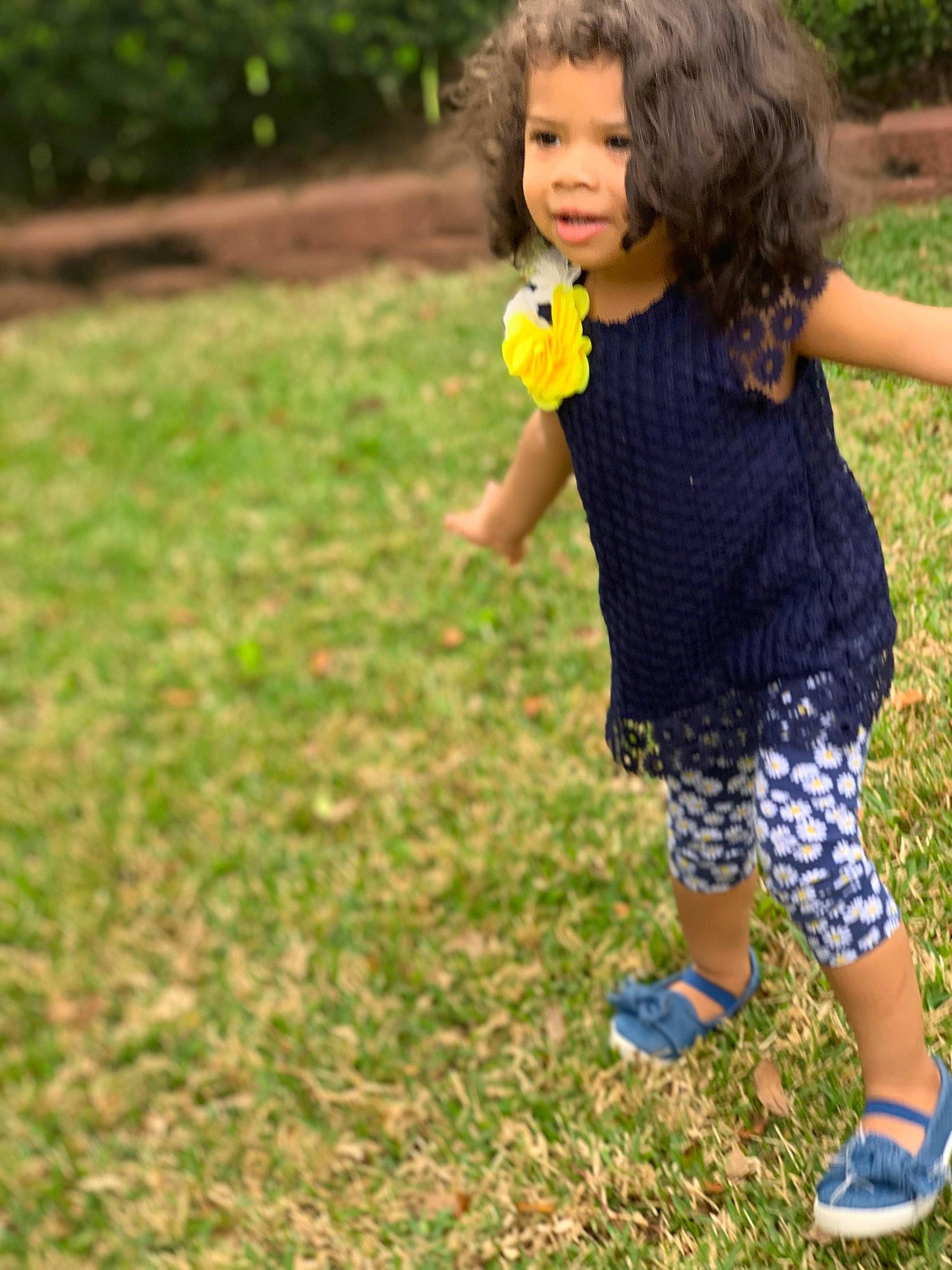 Bella joined the competition — help win amazing prizes! ball, child, fun, garden, grass, happy, lawn, meadow, people_in_nature, person, plant, play, smile, summer, toddler, vacation, yellow