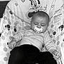 Liyah participe au concours pour gagner de l'argent avec cette photo : baby, baby_seat, barefoot, black_pants, child, clothing, comfort, cute, face, feet, hands, hearts, indoor, infant, long_sleeve, minnie_mouse, pacifier, polka_dots, resting, sleeping