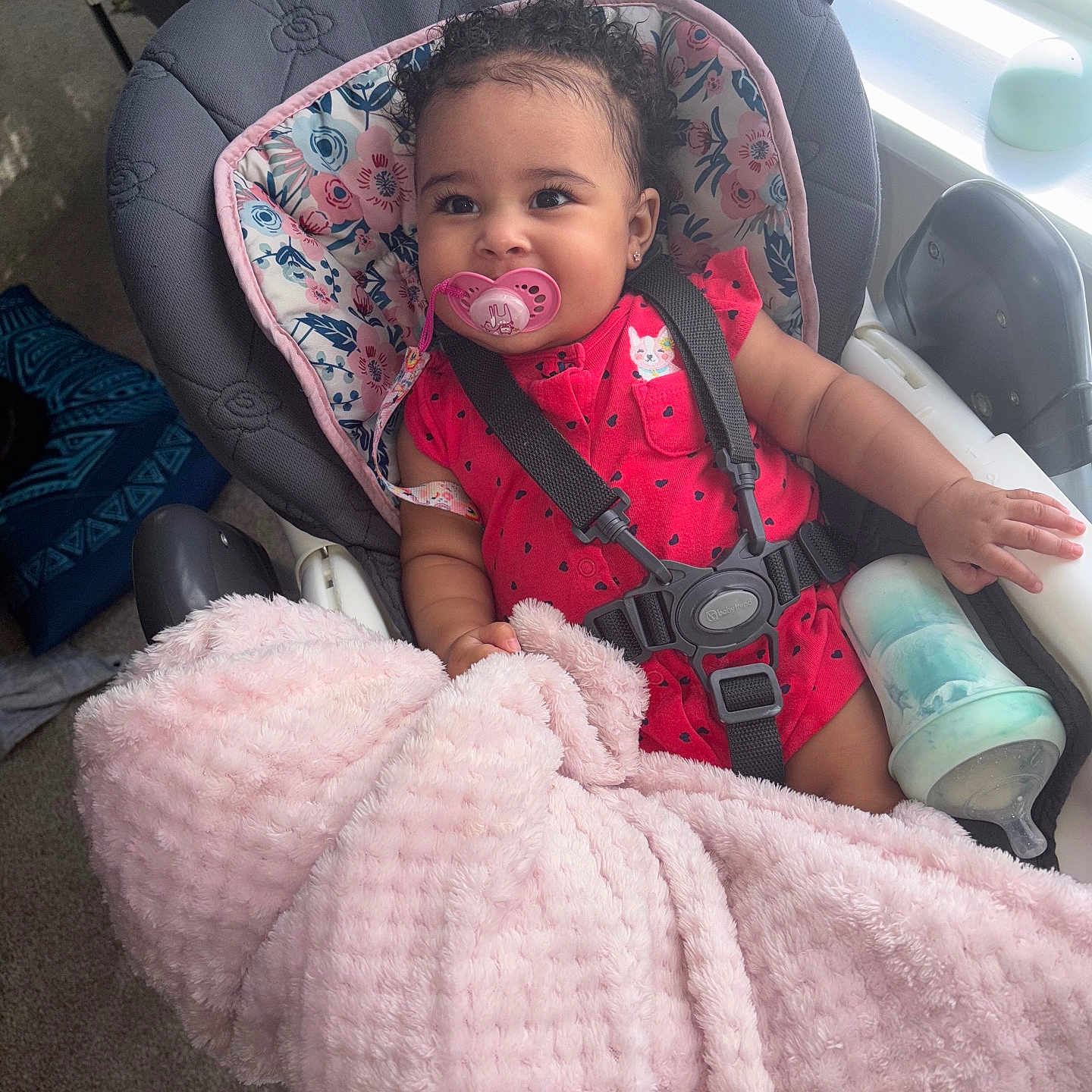 Kelani Noel is registered to the contest to win money with this photo: baby, blanket, car, car_interior, clothing, coat, crib, cushion, face, furniture, hat, head, homedecor, infantbed, jacket, lifejacket, person, photography, portrait, vest