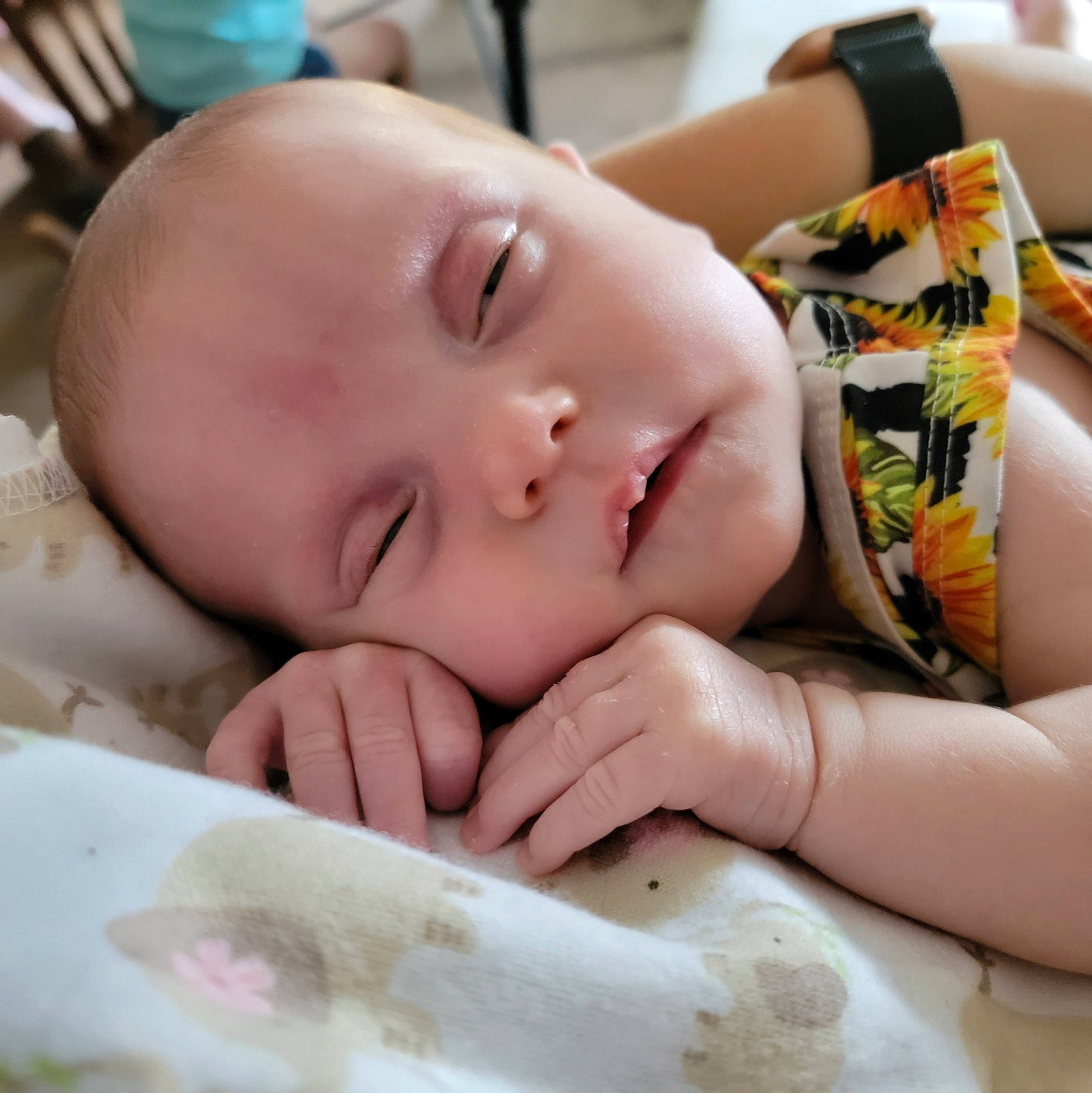 Layla joined the competition — help win amazing prizes! baby, baby_sleeping, baby_toddler_clothing, cheek, child, comfort, ear, eyebrow, eyelash, fashion_accessory, finger, gesture, happy, mouth, nail, neck, nose, person, skin, smile