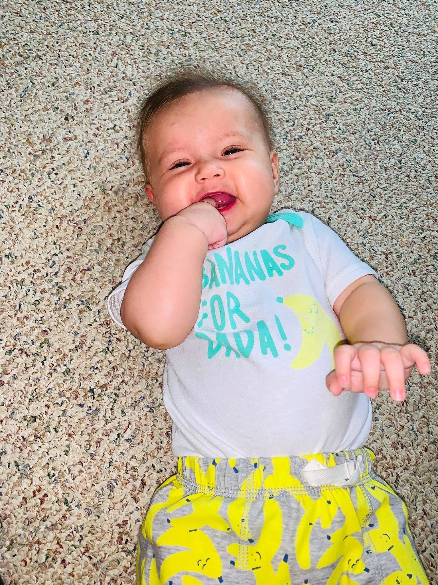 Laylah joined the competition — help win amazing prizes! baby, baby_products, baby_toddler_clothing, cheek, child, dress, facial_expression, fun, green, pattern, person, product, skin, smile, toddler, vacation, yellow