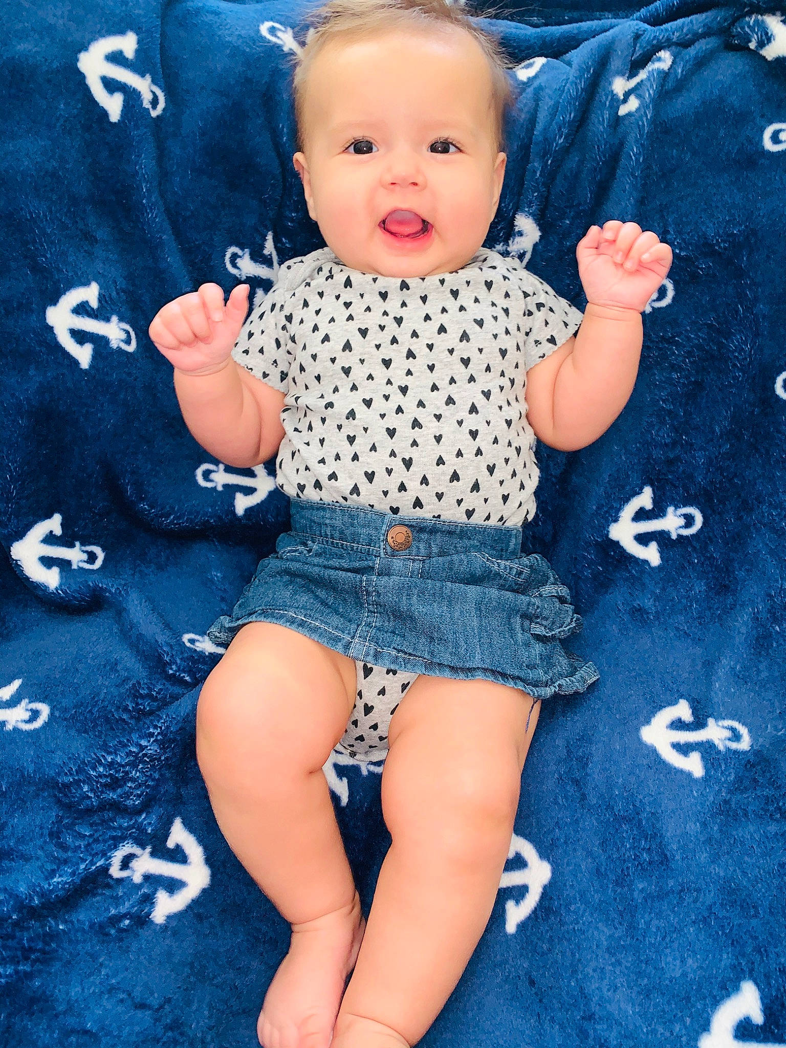 Laylah joined the competition — help win amazing prizes! baby, baby_products, baby_toddler_clothing, blue, child, child_model, denim, design, jeans, pattern, person, product, textile, toddler