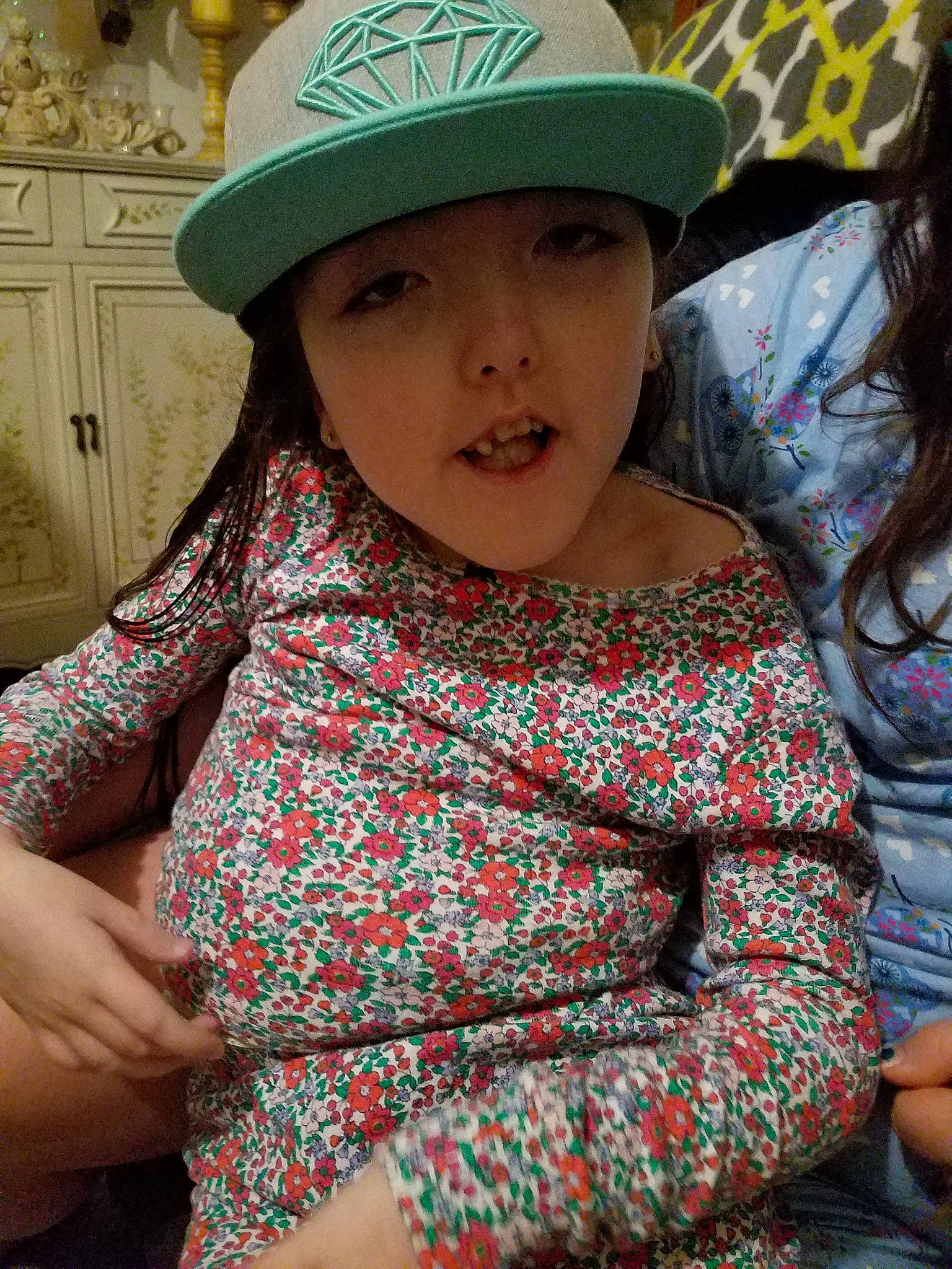 Kendalyn joined the competition — help win amazing prizes! child, fashion_accessory, hat, headgear, headwear, neck, pattern, person, sleeve, sun_hat, toddler