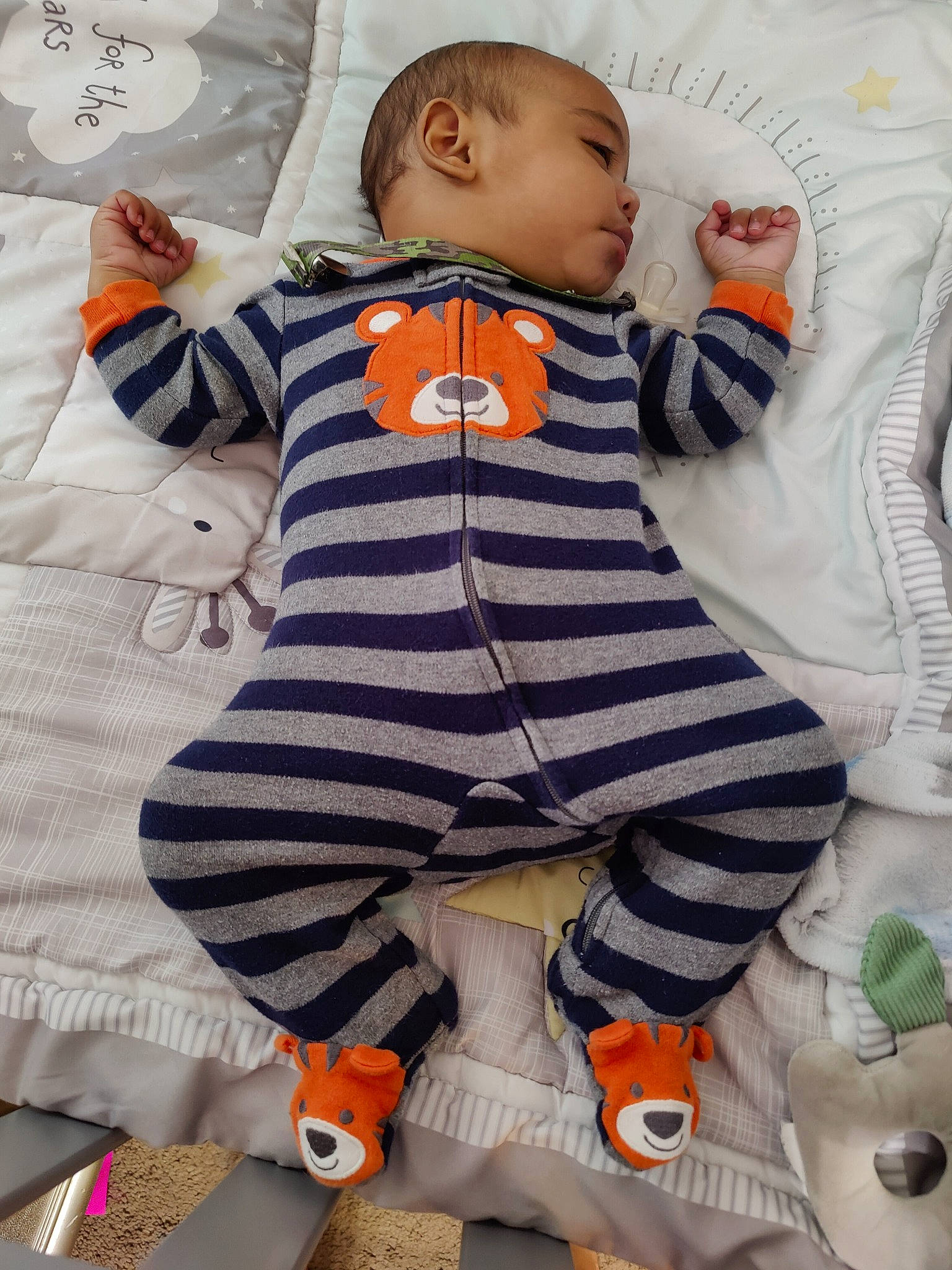 Kaylen is registered to the contest to win money with this photo: baby, baby_products, baby_safety, baby_toddler_clothing, child, comfort, face, head, linens, orange, outerwear, pattern, person, product, sleeve, t_shirt, textile, toddler, toy, white