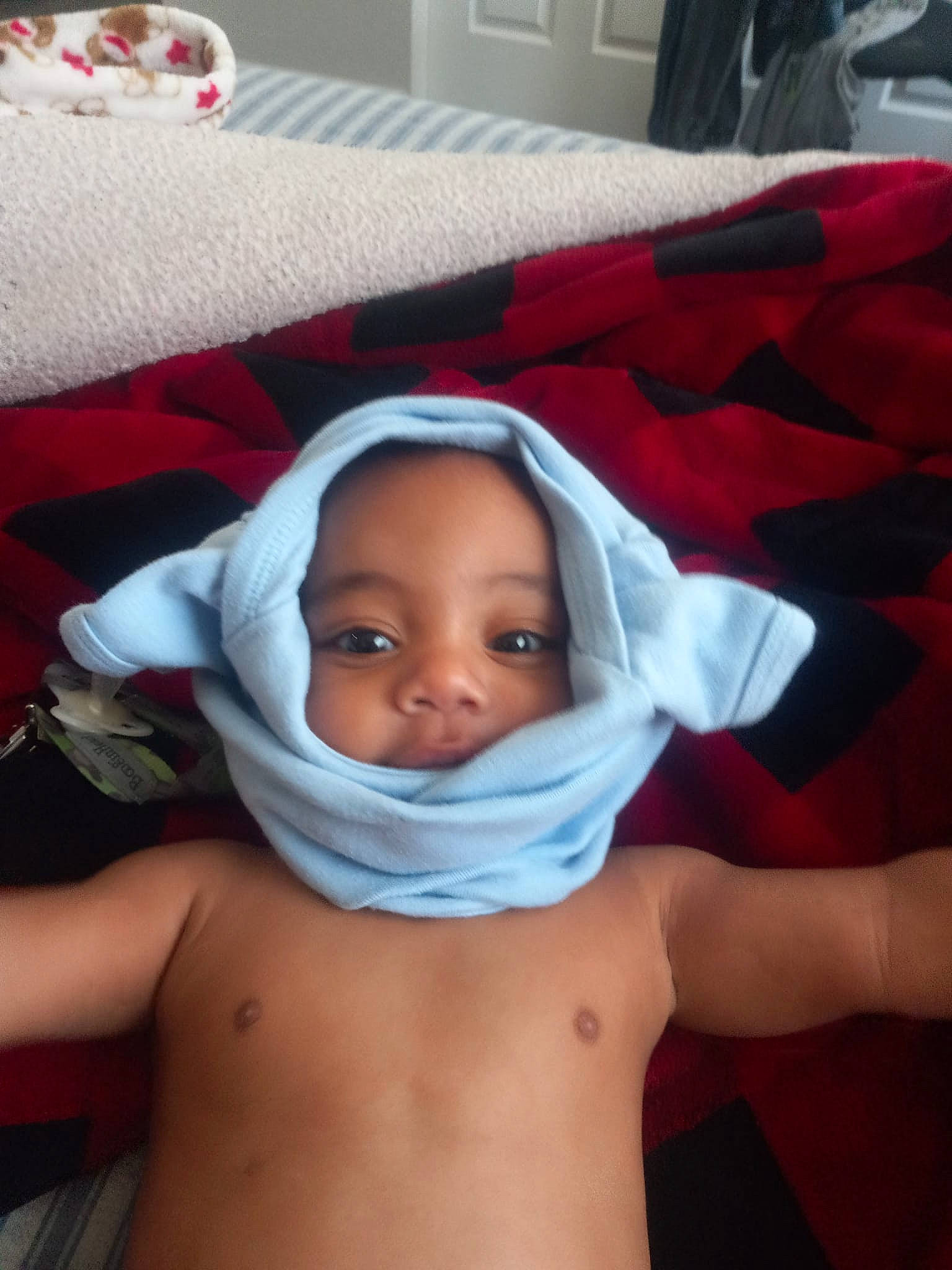 Kaylen joined the competition — help win amazing prizes! arm, baby, cheek, chin, comfort, eye, eyebrow, face, finger, gesture, head, human_body, lip, mouth, neck, nose, person, skin, smile, toddler