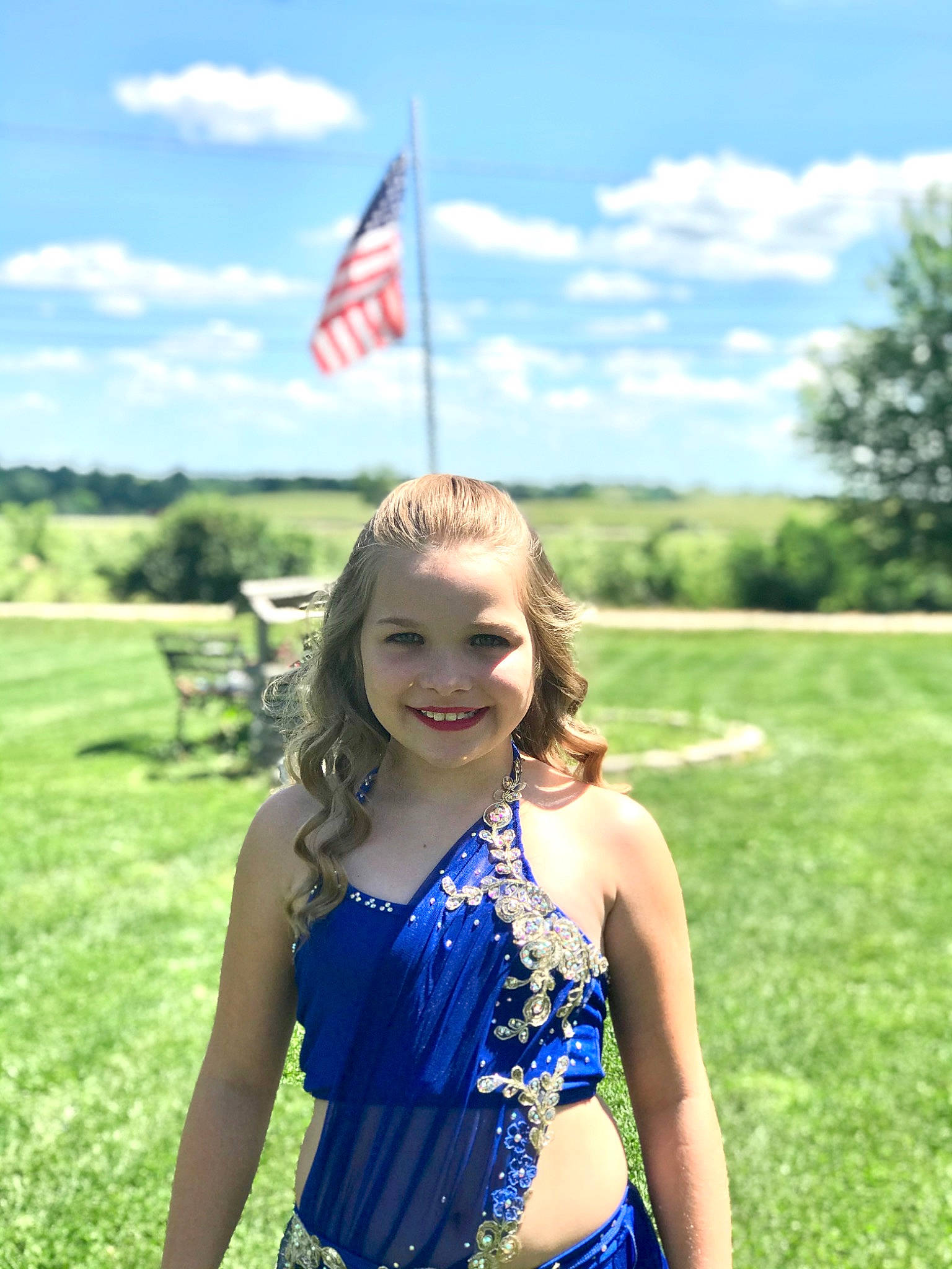 Kenzley joined the competition — help win amazing prizes! dress, electric_blue, event, fawn, flag, fun, grass, grassland, joy, landscape, long_hair, meadow, person, photography, smile, summer, tree, vacation