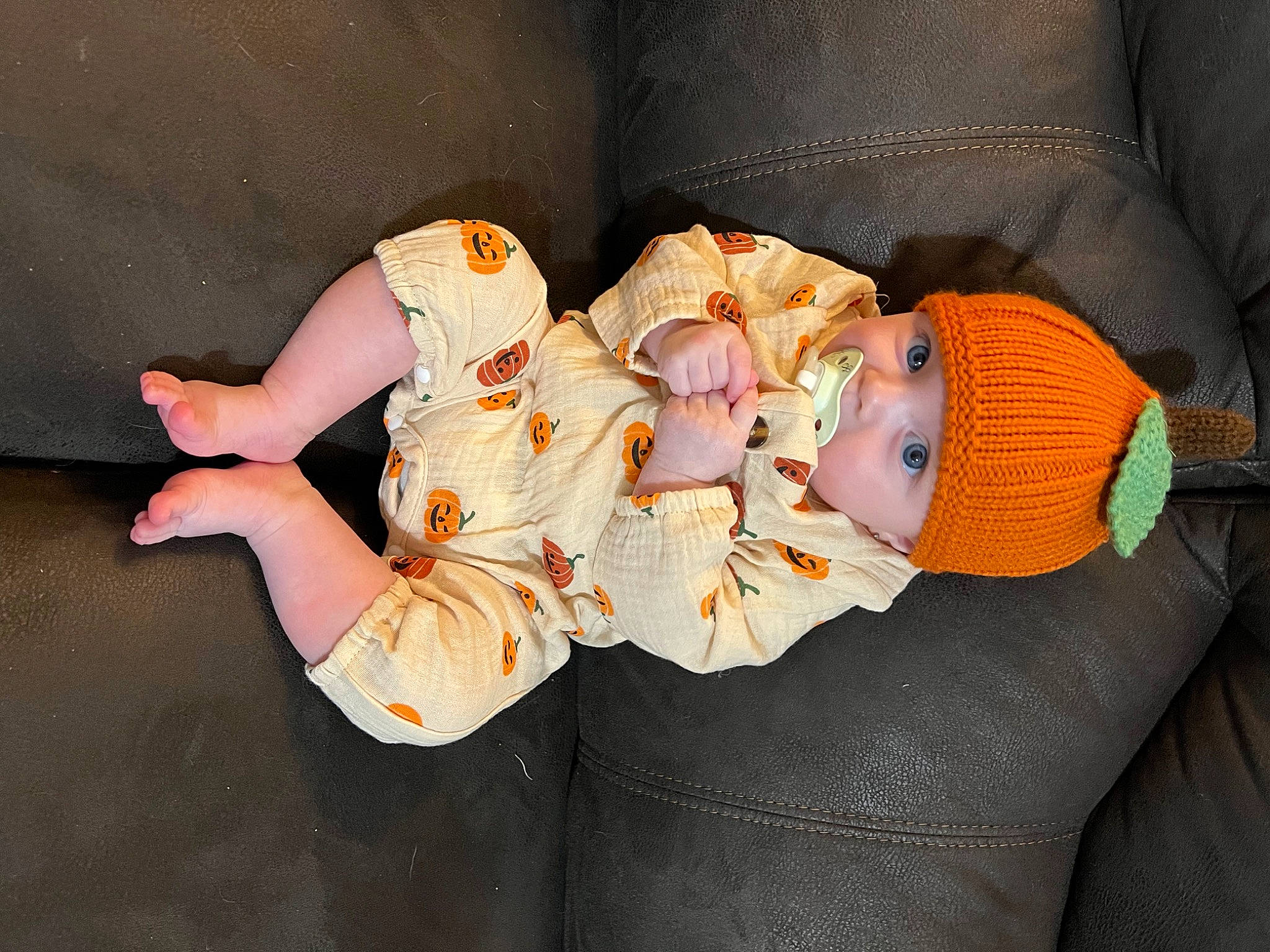 Kinley joined the competition — help win amazing prizes! baby, baby_products, baby_toddler_clothing, child, comfort, foot, headwear, lap, person, sitting, sleeve, textile, toddler