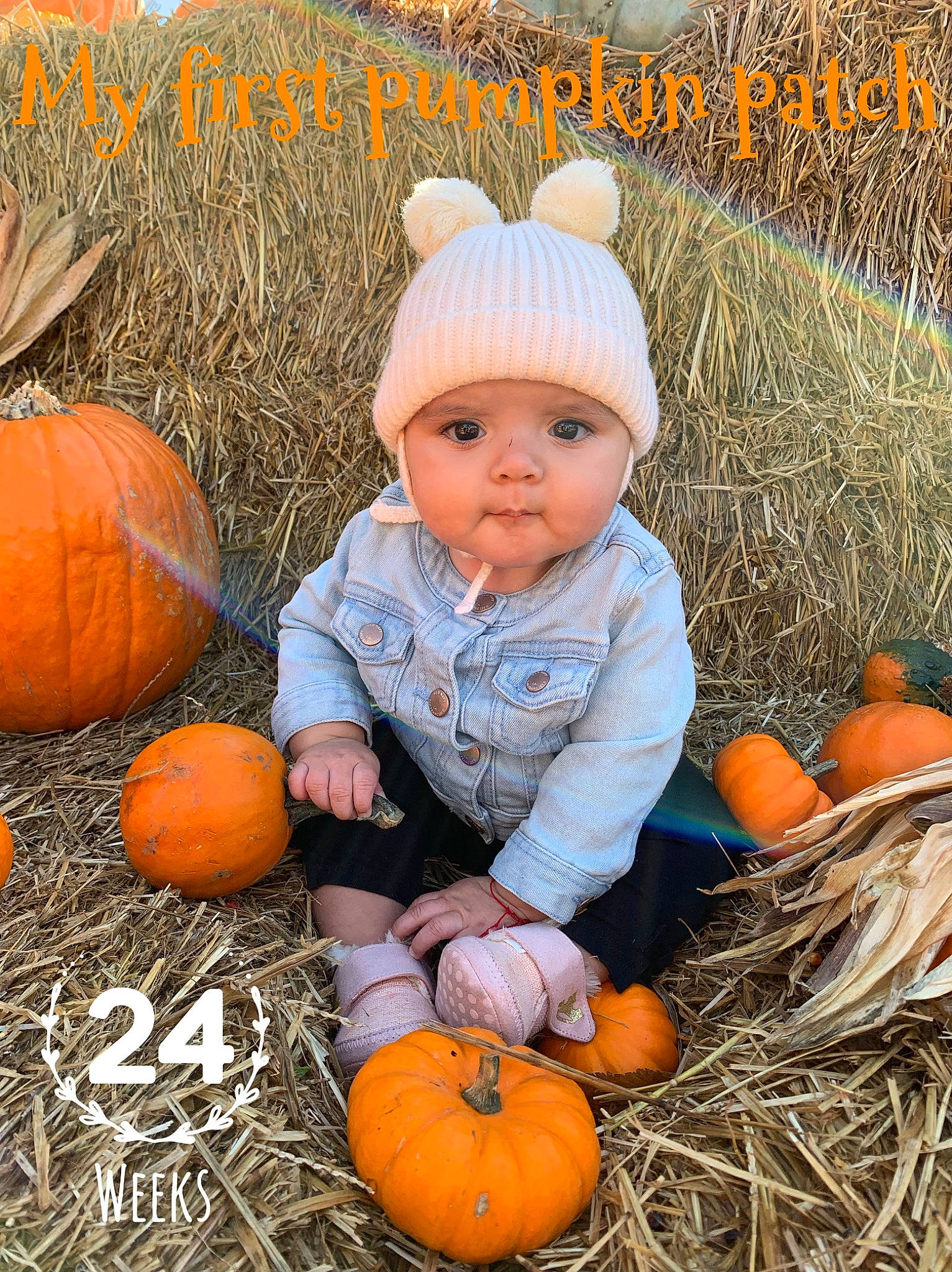 Audrey joined the competition — help win amazing prizes! autumn, baby, calabaza, child, cucurbita, fruit, gourd, headwear, local_food, natural_foods, orange, person, plant, pumpkin, squash, straw, toddler, vegetable, vegetarian_food, winter_squash