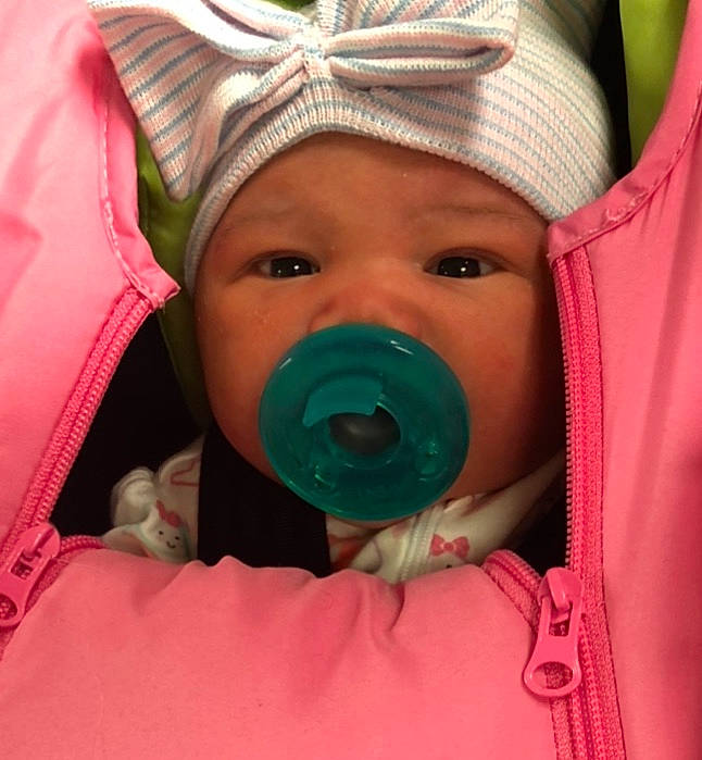 Olyvia is registered to the contest to win money with this photo: baby, cheek, child, eye, headwear, mouth, nose, person, pink, skin, toddler