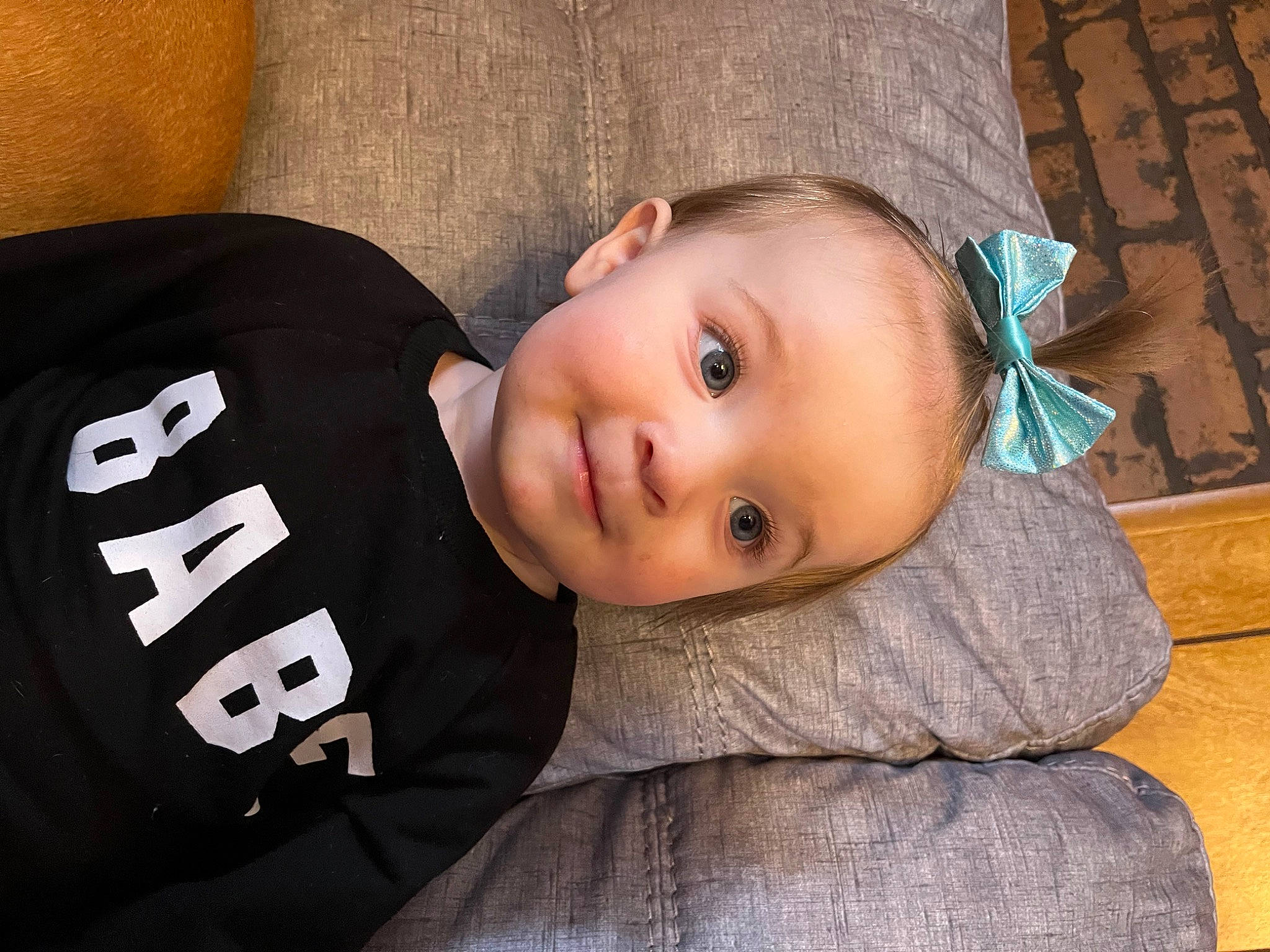 Claire is registered to the contest to win money with this photo: baby, baby_toddler_clothing, cheek, chin, comfort, eye, eyebrow, flash_photography, happy, head, iris, lip, mammal, mouth, nose, person, skin, sleeve, smile, toddler