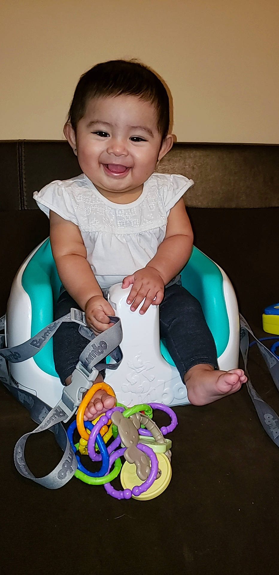 Jayleen joined the competition — help win amazing prizes! arm, baby_products, boy, child, day, eye, facial_expression, fun, girl, hand, human_body, infant, joy, leg, organ, person, play, product, sitting, skin
