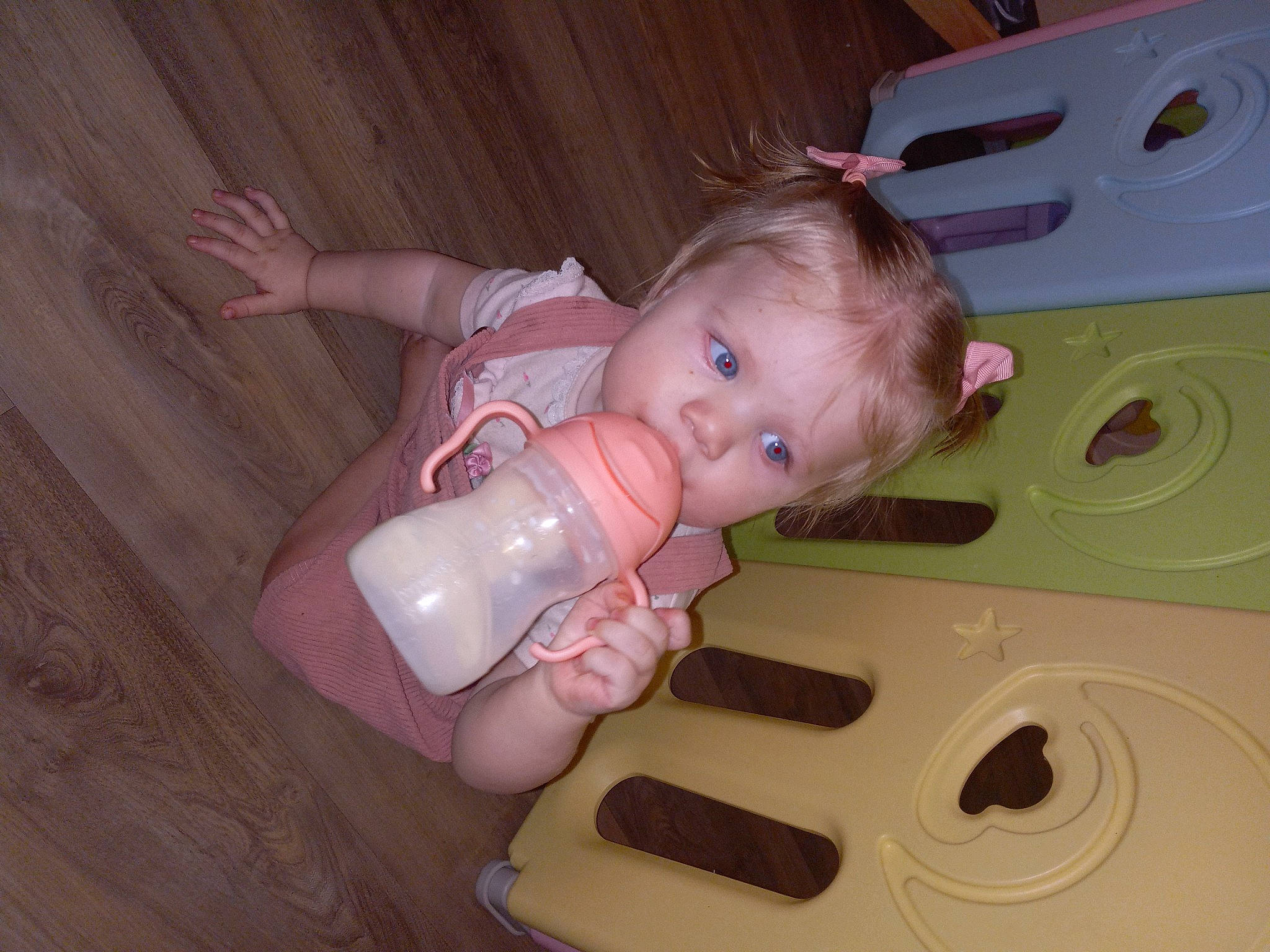 Amber is registered to the contest to win money with this photo: baby, baby_products, baby_toddler_clothing, baby_toys, cheek, child, drawer, drinkware, eye, facial_expression, fun, head, iris, laundry_room, mouth, person, pink, skin, toddler, toy