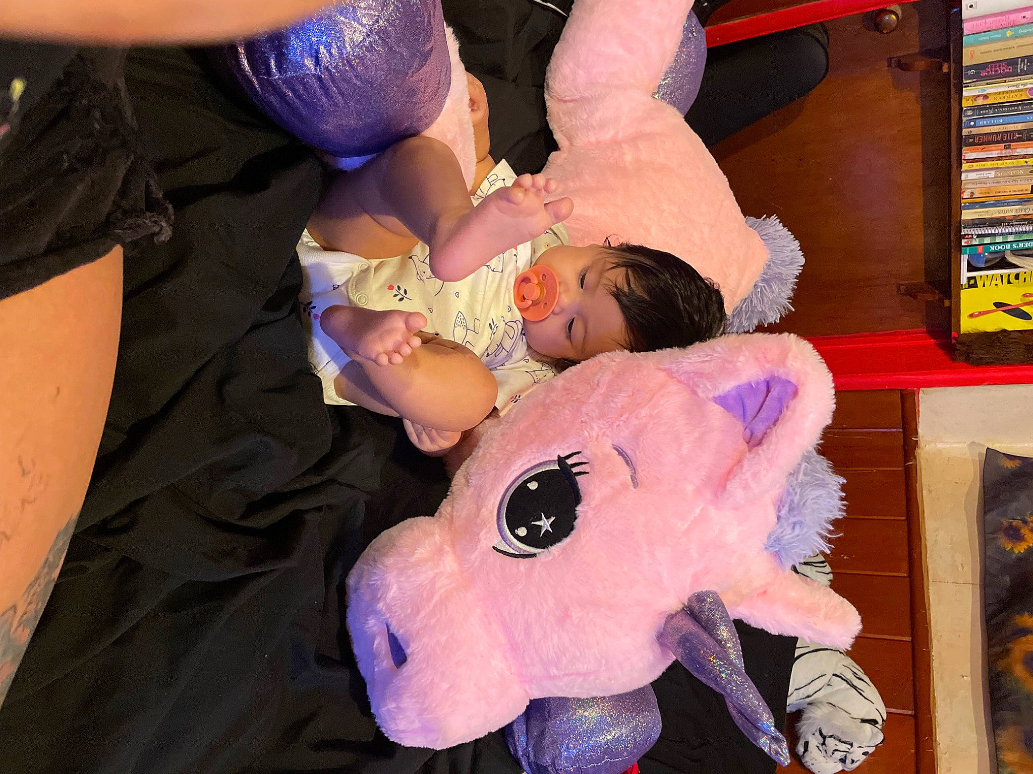 Alexis joined the competition — help win amazing prizes! baby, blue, bookcase, child, event, fun, fur, happy, person, pink, plush, publication, purple, room, shelf, shelving, smile, stuffed_toy, toddler, toy