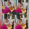 baby, child, indoor, collage, smiling, toys, chair, portrait, cute, infant, furniture, home, happy, colorful, childhood, seated, plush_toy, date_overlay, casual, young
