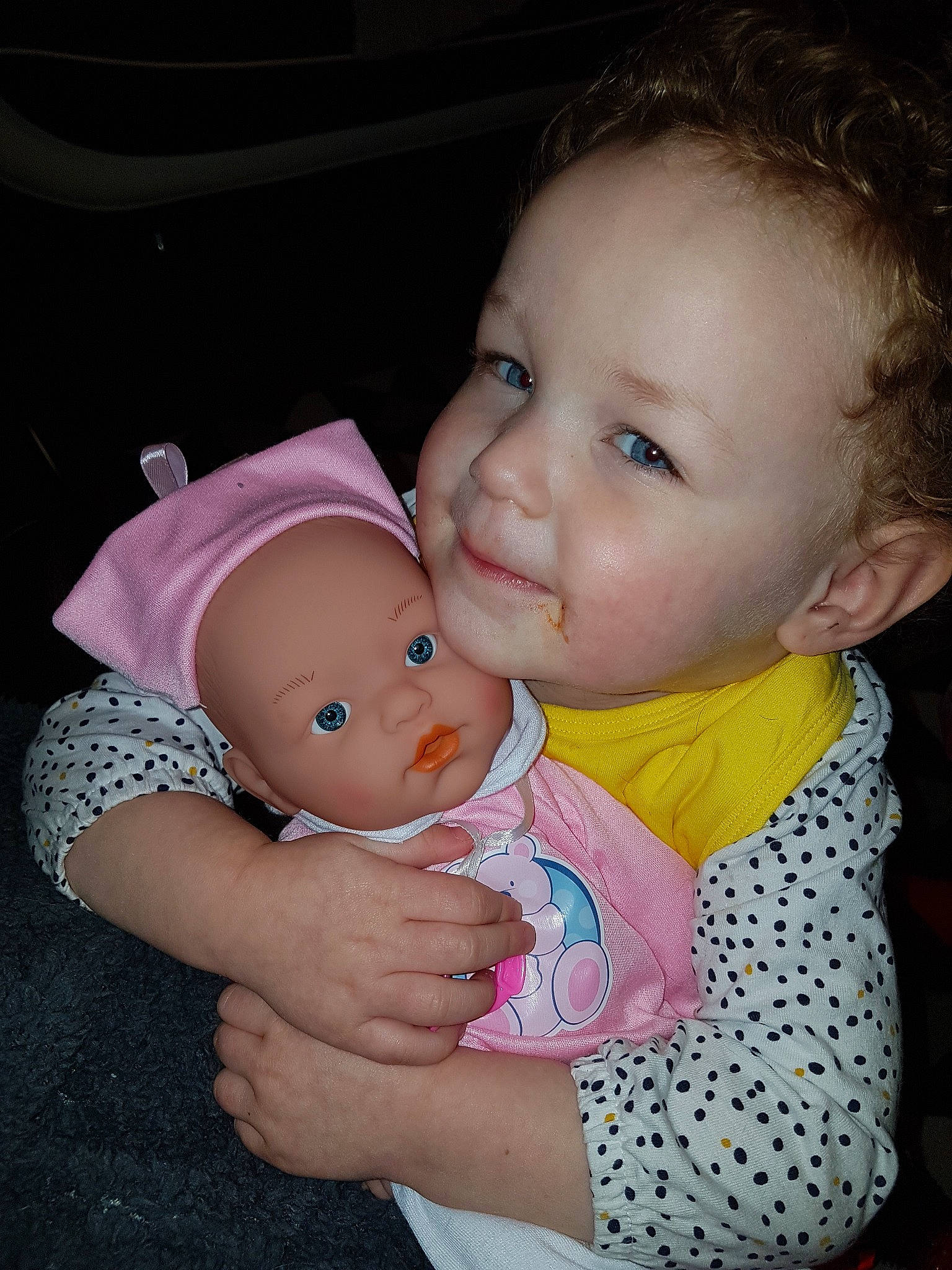 Ellen joined the competition — help win amazing prizes! baby, baby_products, cheek, child, eye, finger, iris, person, pink, product, sibling, skin, toddler