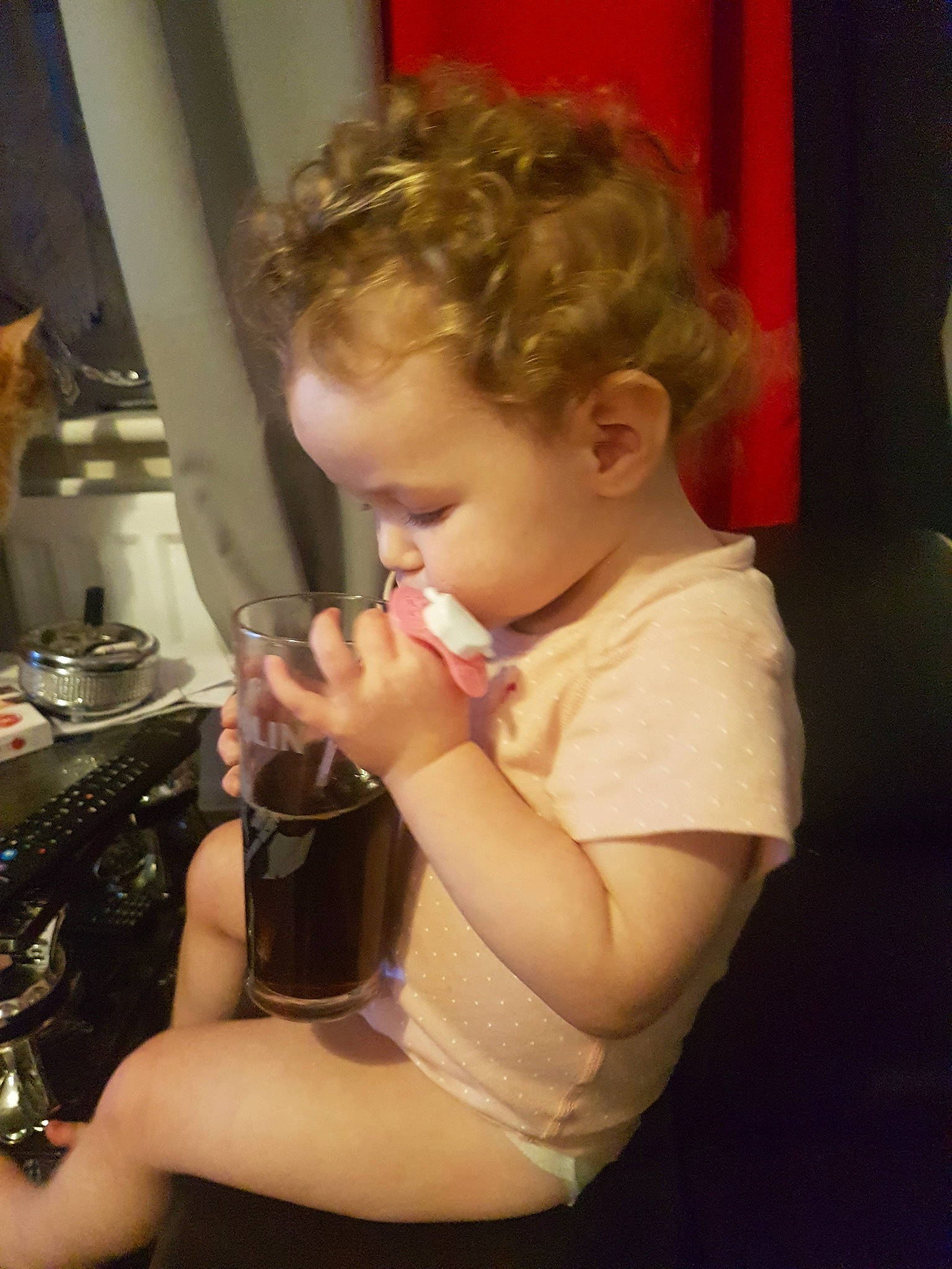 Ellen is registered to the contest to win money with this photo: arm, blurred, cheek, child, ear, hair, hairstyle, person, toddler