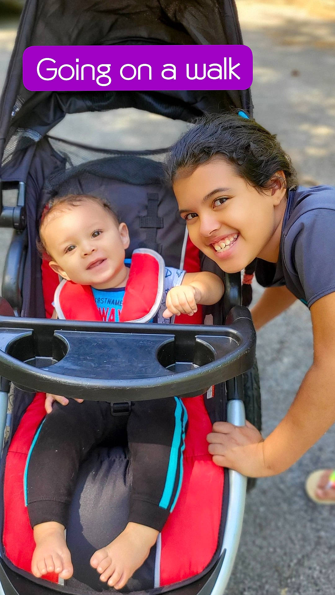 Rj is registered to the contest to win money with this photo: baby_carriage, baby_products, car_seat, child, fun, joy, person, play, product, smile, toddler