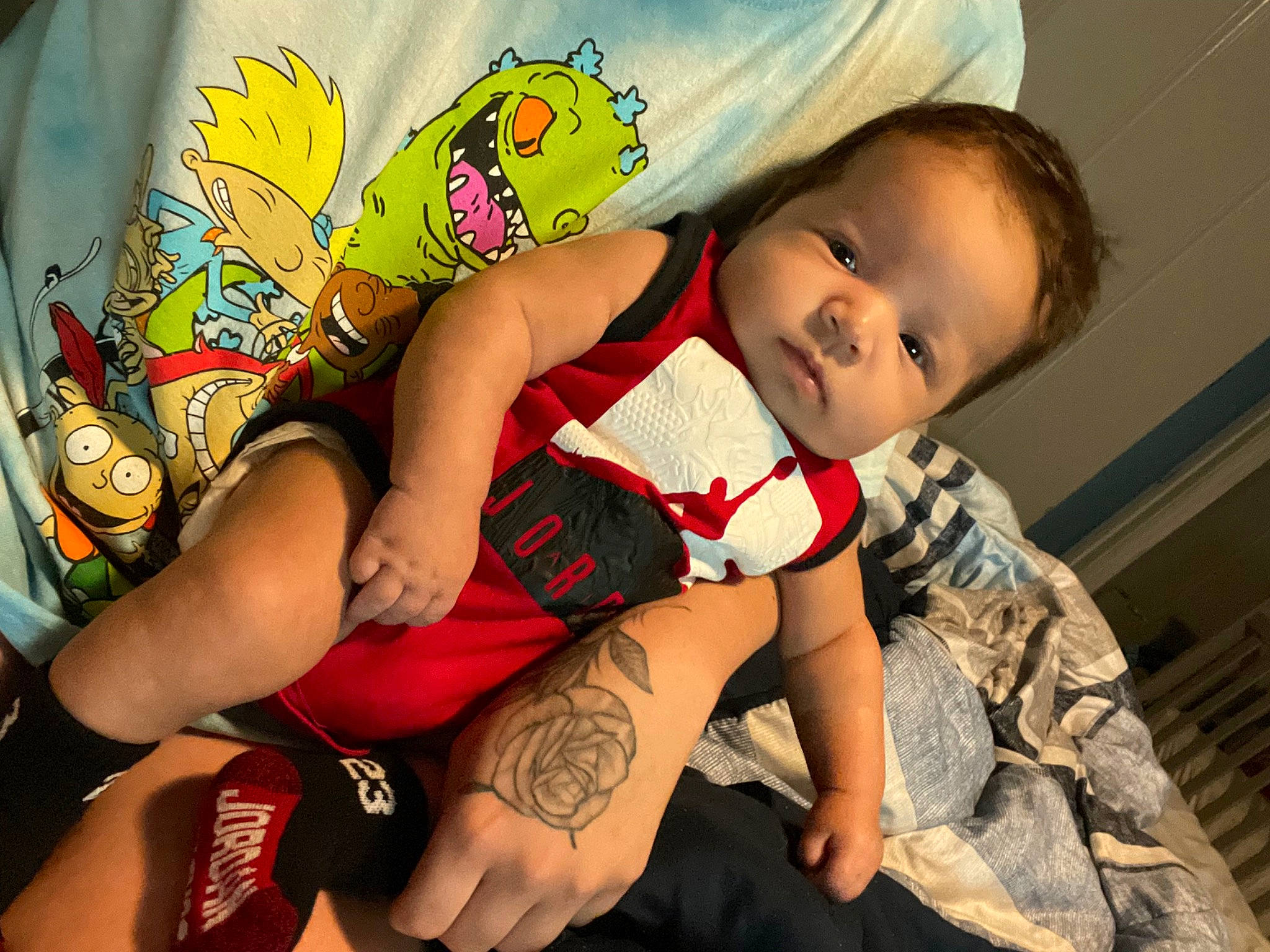 Adrian joined the competition — help win amazing prizes! baby, baby_toddler_clothing, child, comfort, elbow, facial_expression, flash_photography, fun, happy, human_leg, joint, knee, mouth, pattern, person, sleeve, sock, temporary_tattoo, thigh, toddler