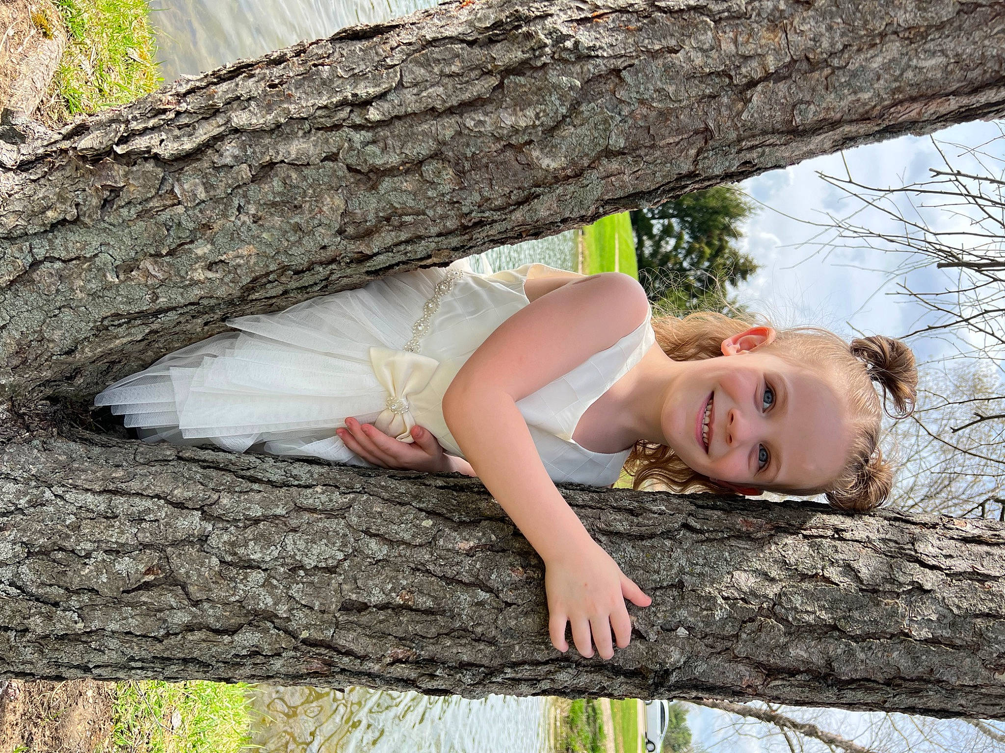Carter joined the competition — help win amazing prizes! beauty, black_hair, branch, eye, face, facial_expression, flash_photography, grass, happy, human_body, joy, nature, people_in_nature, person, plant, skin, smile, thigh, tree, trunk