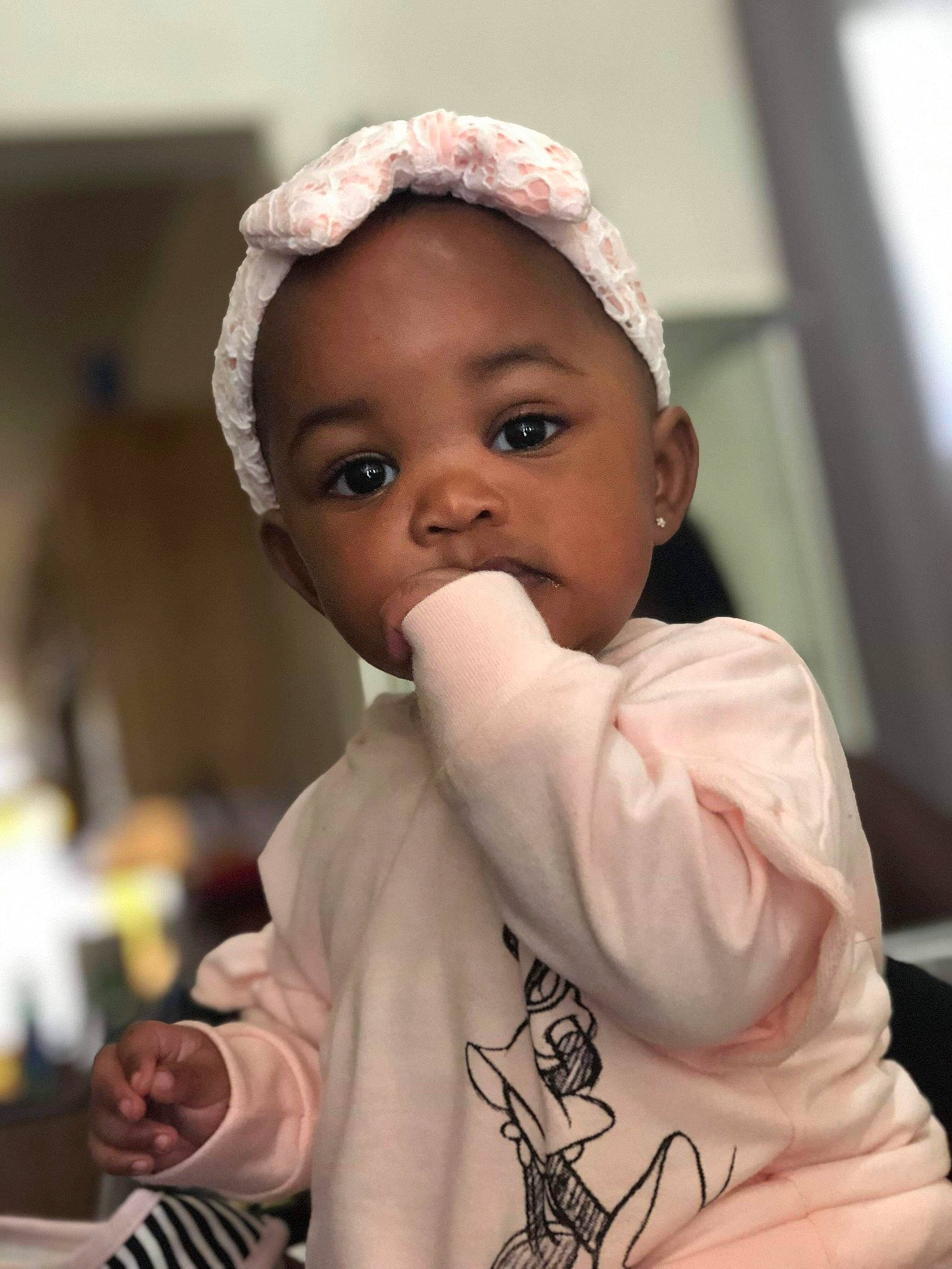 Aaniyah joined the competition — help win amazing prizes! baby, cheek, child, headband, headgear, person, smile, toddler