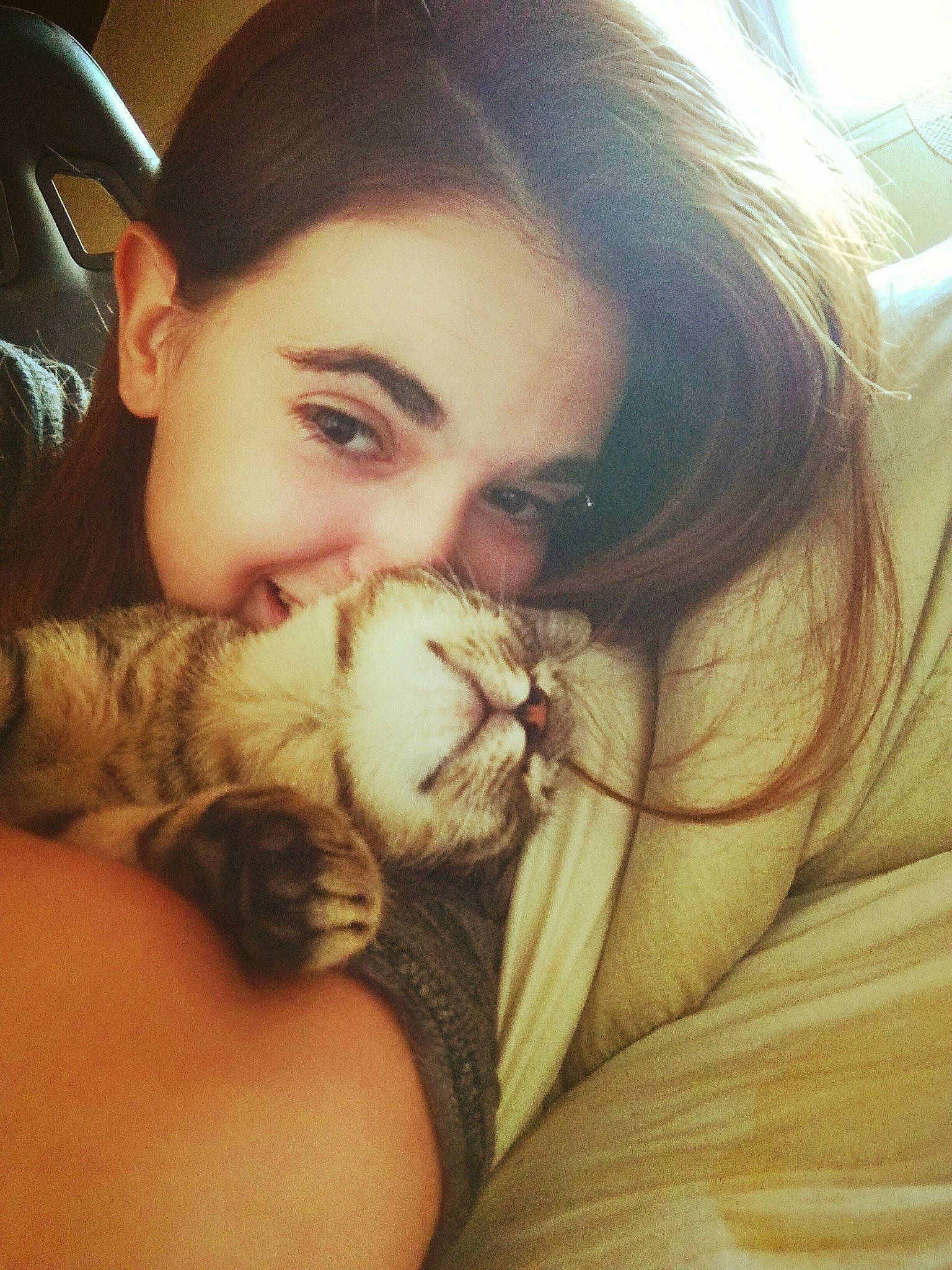 Willo participe au concours pour gagner de l'argent avec cette photo : beauty, black_hair, brown_hair, cat, face, fur, gesture, hair, long_hair, love, mouth, nose, photography, puppy_love, selfie, smile, whiskers