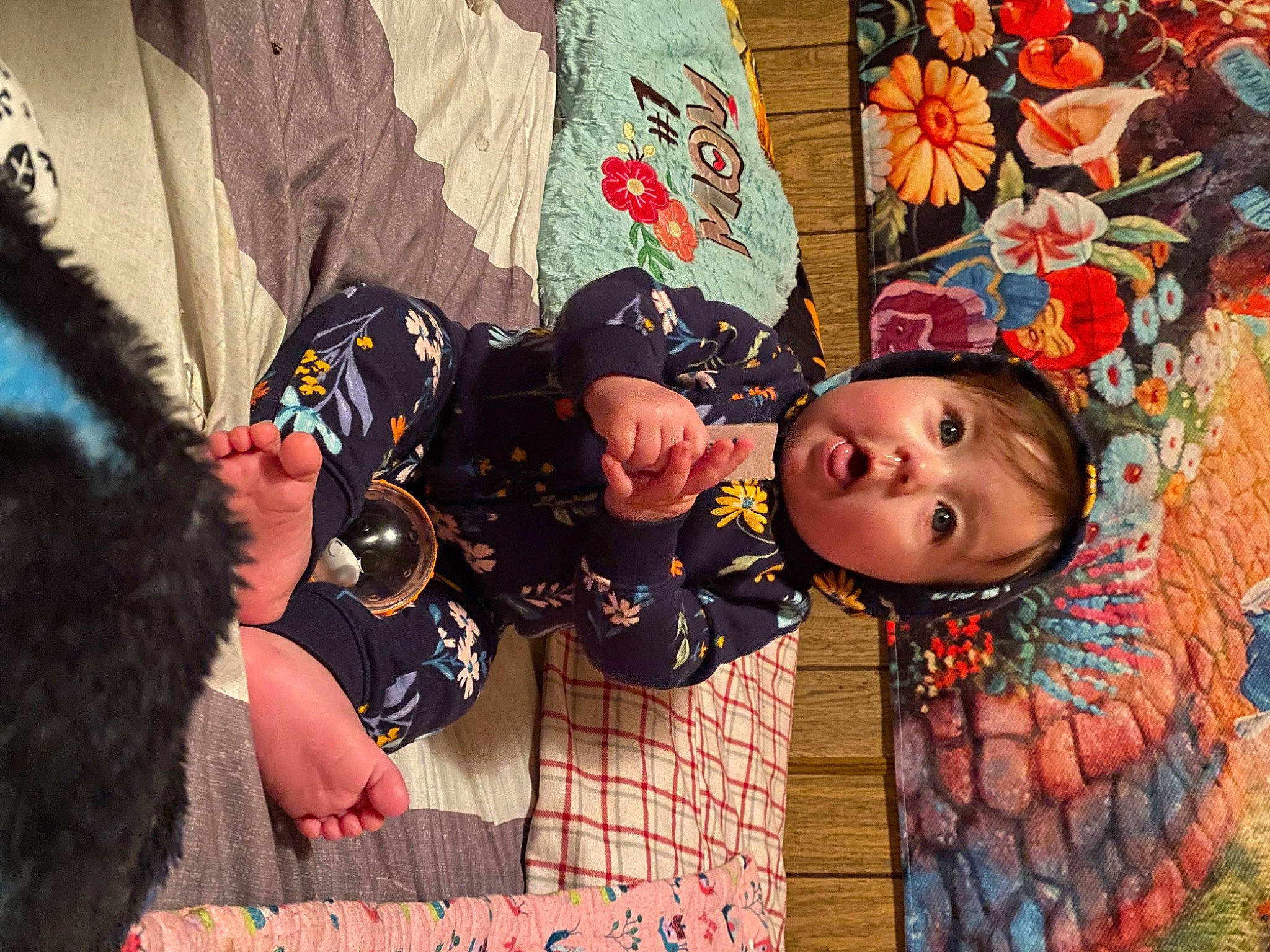 Adalynn joined the competition — help win amazing prizes! art, baby, child, event, fashion_accessory, fun, happy, leisure, linens, pattern, person, surprise, toddler, tradition, tree, visual_arts