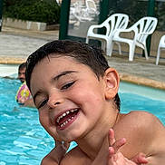 Khael participe au concours pour gagner de l'argent avec cette photo : background, boy, child, fun, happy, leisure, man, outdoor, person, plastic_chair, playful, pool, portrait, recreation, skin, smiling, summer, swimming, water, wet_hair