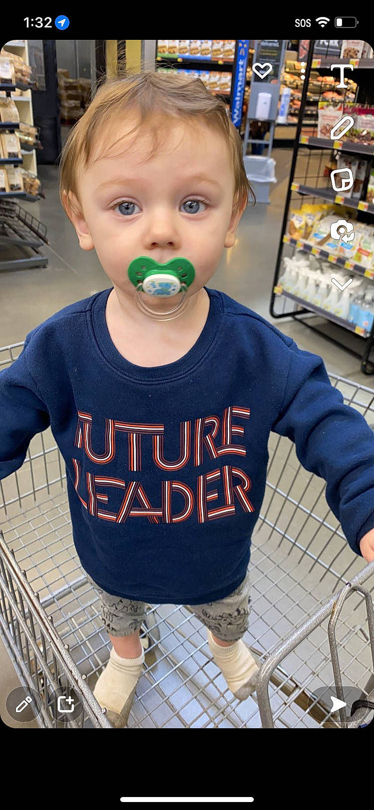 Elijah is registered to the contest to win money with this photo: baby, baby_toddler_clothing, blue, cheek, child, cool, eyelash, fun, hairstyle, happy, head, mouth, nose, pattern, person, play, sleeve, snapshot, surprise, t_shirt